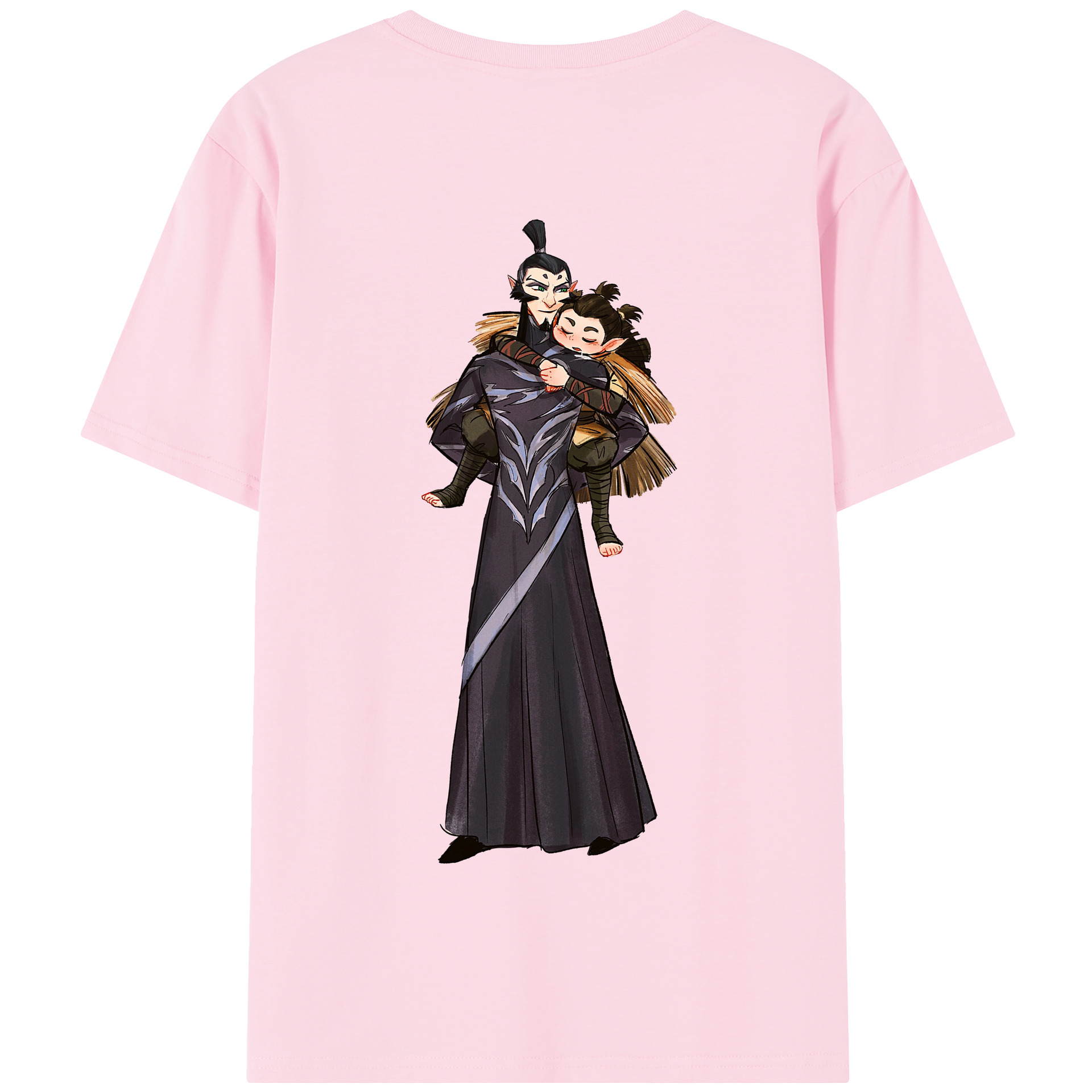 （画像用） Ne Zha 2 ナタ 魔童の大暴れ 綿100％半袖Tシャツ（背面プリント）