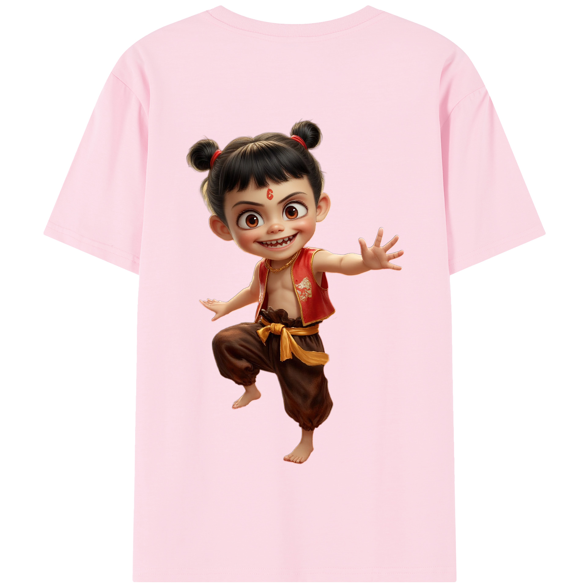 （画像用） Ne Zha 2 ナタ 魔童の大暴れ 綿100％半袖Tシャツ（背面プリント）