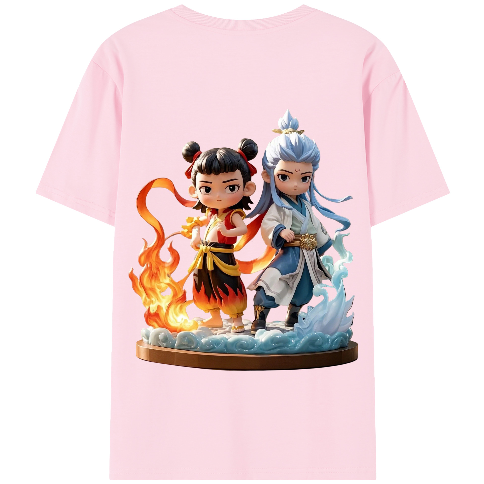 （画像用） Ne Zha 2 ナタ 魔童の大暴れ 綿100％半袖Tシャツ（背面プリント）