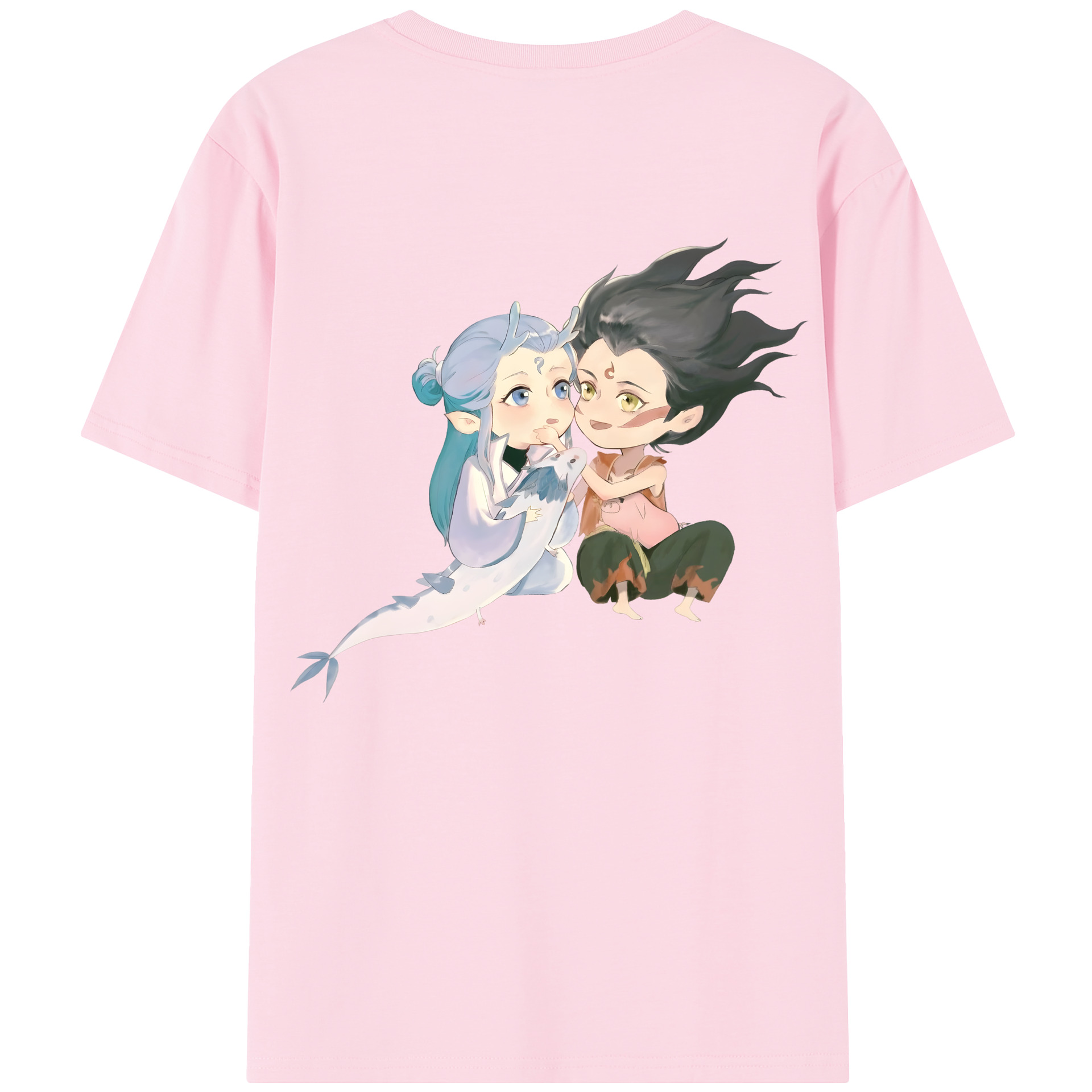 （画像用） Ne Zha 2 ナタ 魔童の大暴れ 綿100％半袖Tシャツ（背面プリント）