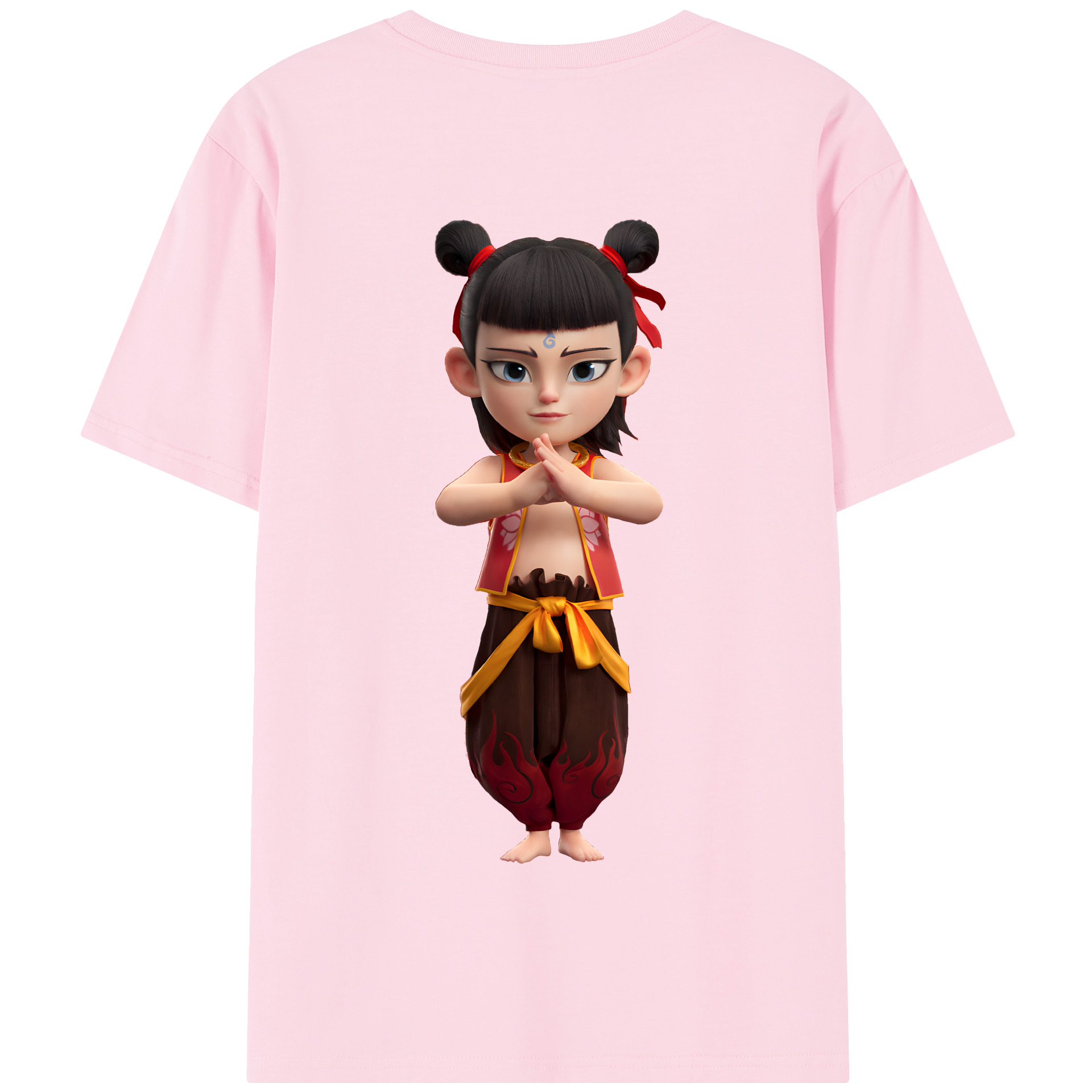 （画像用） Ne Zha 2 ナタ 魔童の大暴れ 綿100％半袖Tシャツ（背面プリント）