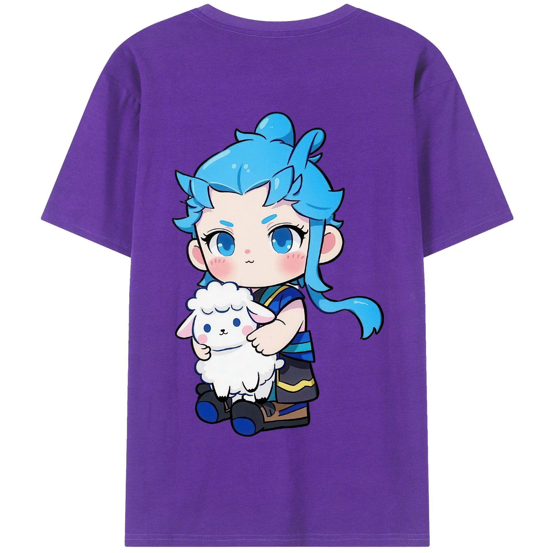 （画像用） Ne Zha 2 ナタ 魔童の大暴れ 綿100％半袖Tシャツ（背面プリント）
