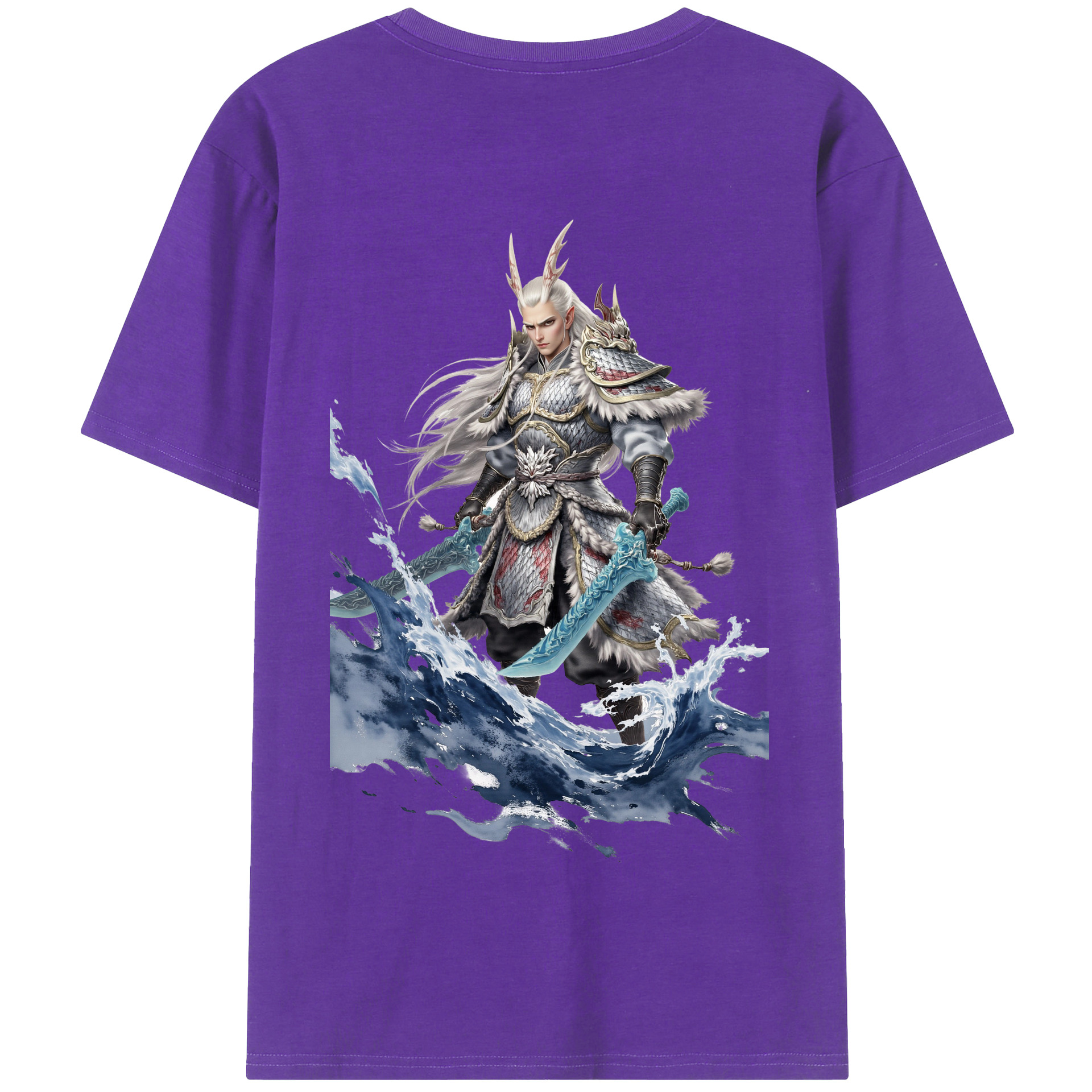 （画像用） Ne Zha 2 ナタ 魔童の大暴れ 綿100％半袖Tシャツ（背面プリント）