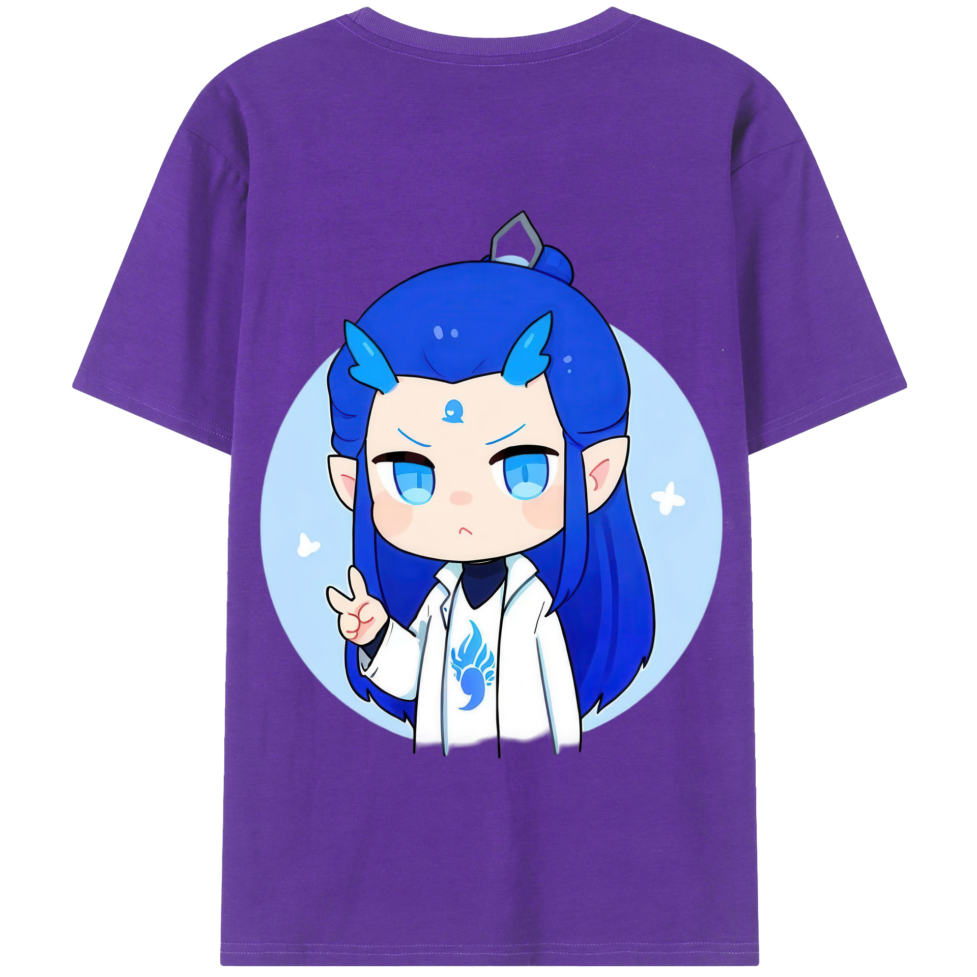 （画像用） Ne Zha 2 ナタ 魔童の大暴れ 綿100％半袖Tシャツ（背面プリント）