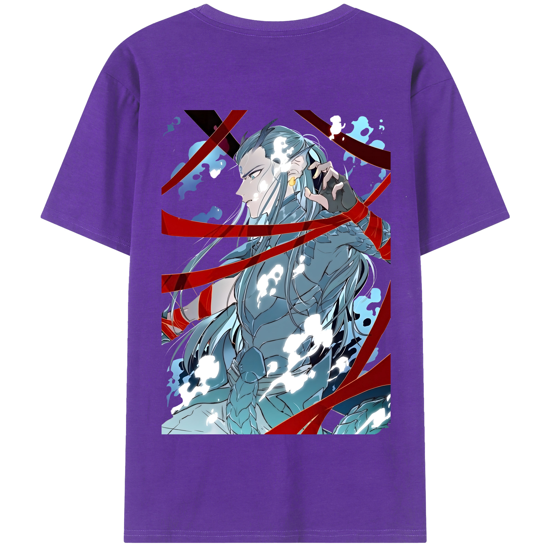 （画像用） Ne Zha 2 ナタ 魔童の大暴れ 綿100％半袖Tシャツ（背面プリント）