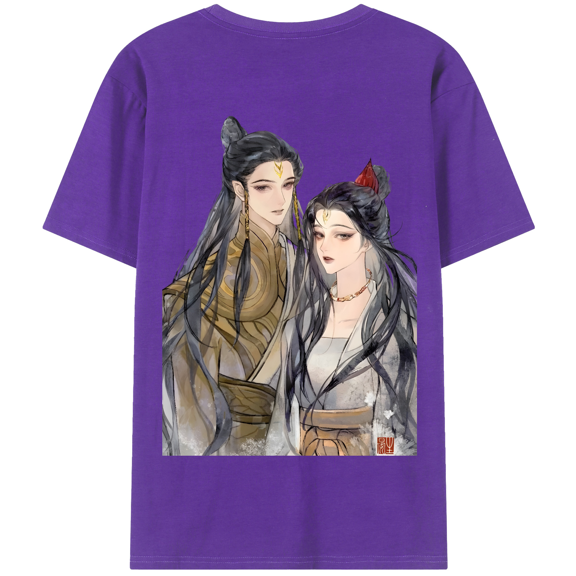 （画像用） Ne Zha 2 ナタ 魔童の大暴れ 綿100％半袖Tシャツ（背面プリント）