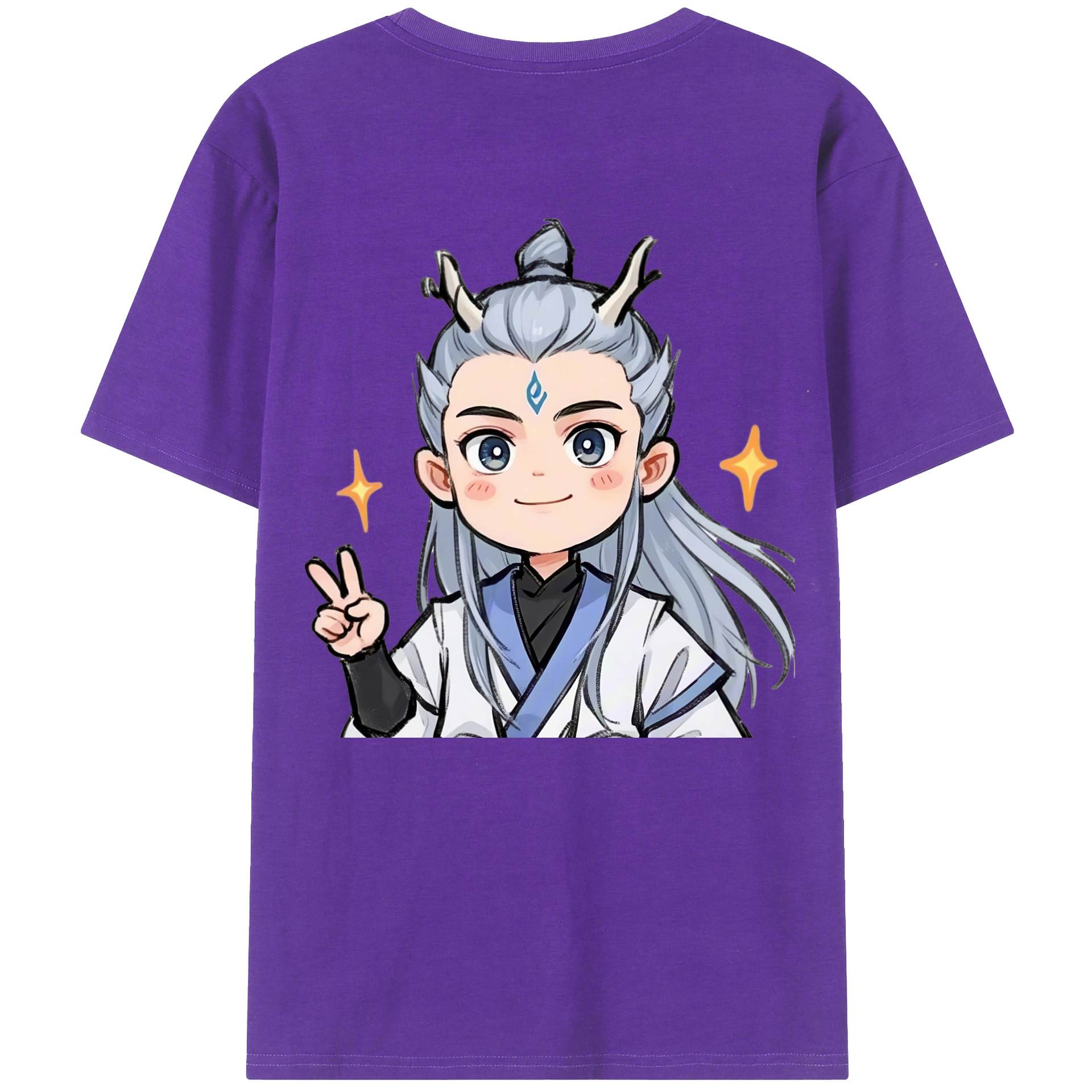 （画像用） Ne Zha 2 ナタ 魔童の大暴れ 綿100％半袖Tシャツ（背面プリント）