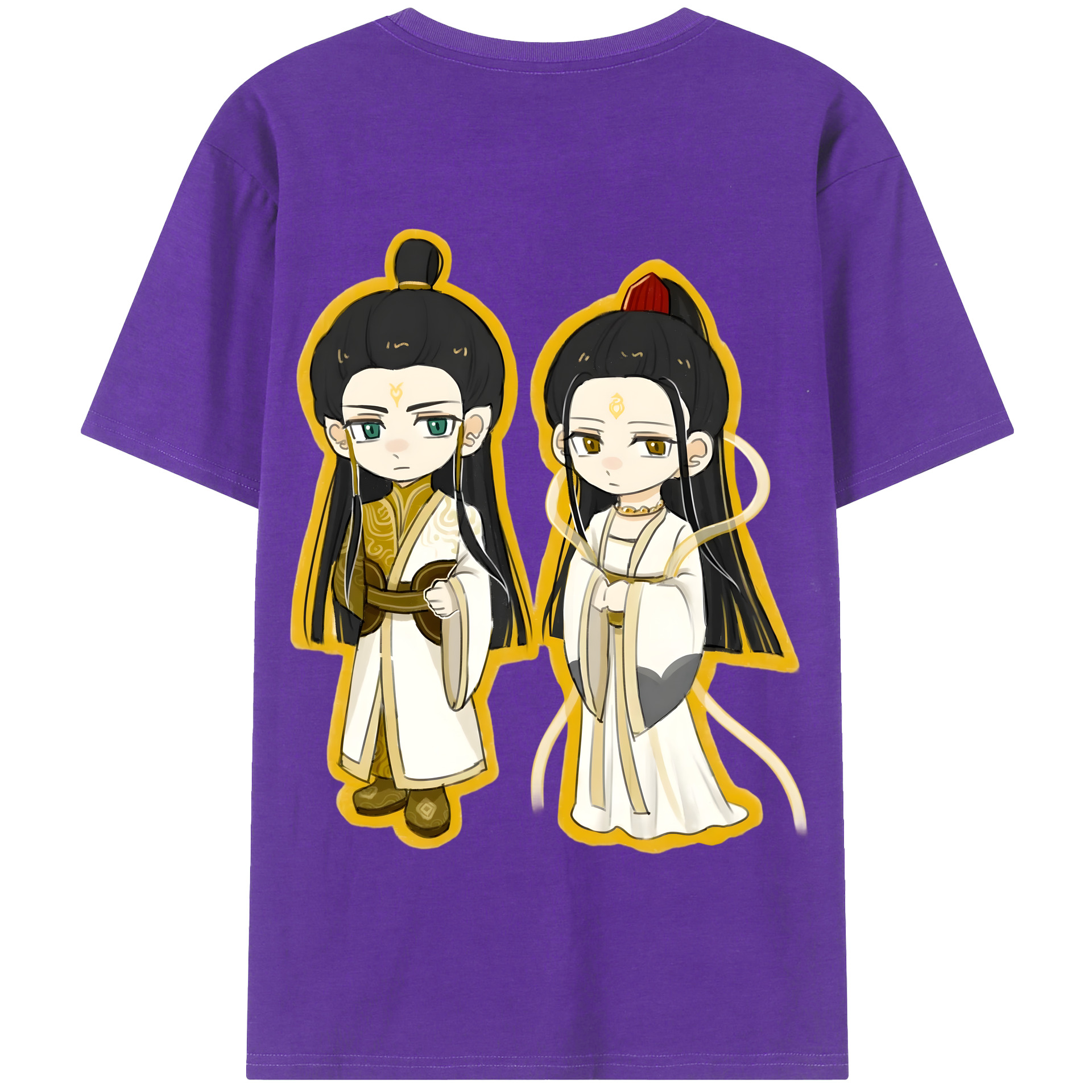 （画像用） Ne Zha 2 ナタ 魔童の大暴れ 綿100％半袖Tシャツ（背面プリント）
