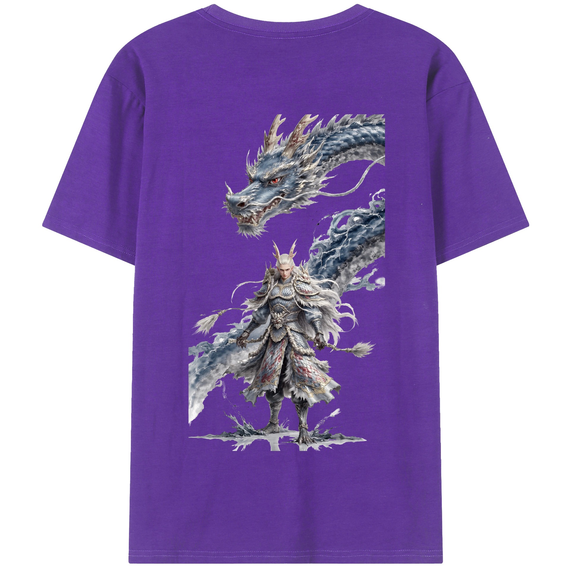 （画像用） Ne Zha 2 ナタ 魔童の大暴れ 綿100％半袖Tシャツ（背面プリント）