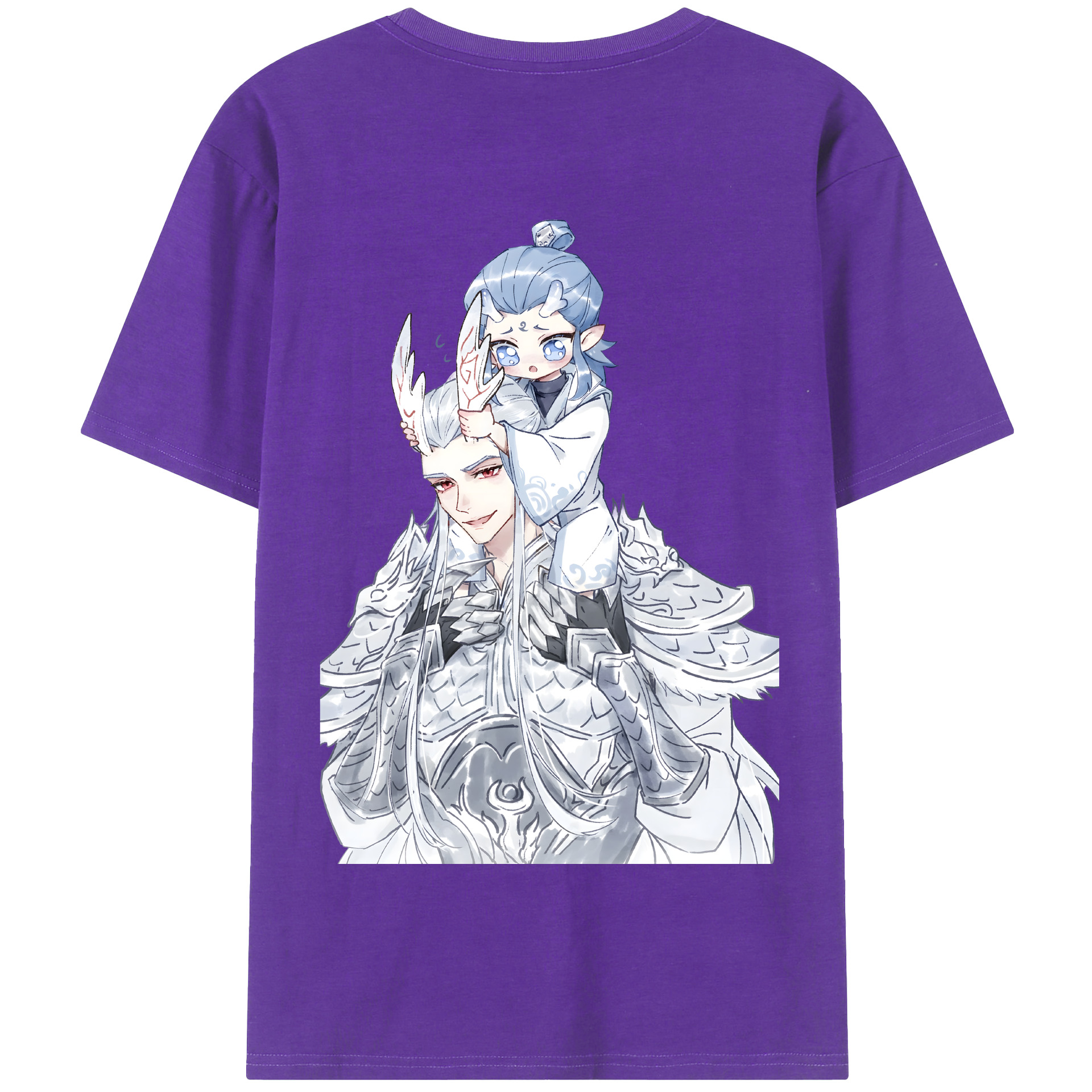 （画像用） Ne Zha 2 ナタ 魔童の大暴れ 綿100％半袖Tシャツ（背面プリント）
