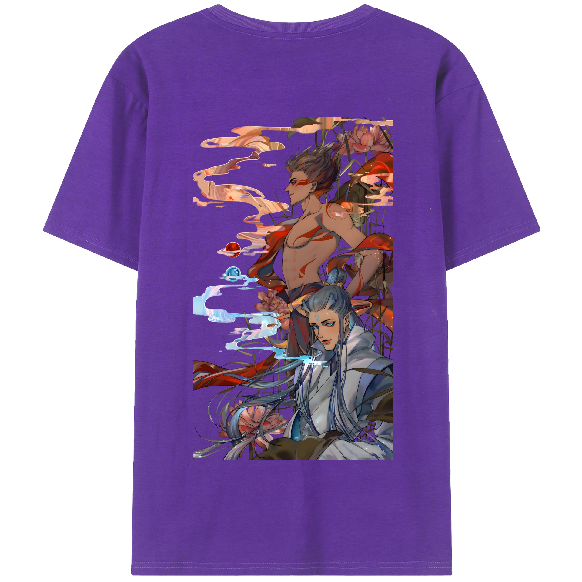 （画像用） Ne Zha 2 ナタ 魔童の大暴れ 綿100％半袖Tシャツ（背面プリント）