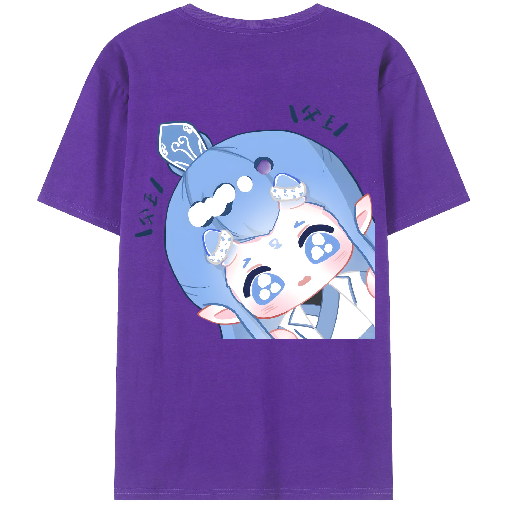（画像用） Ne Zha 2 ナタ 魔童の大暴れ 綿100％半袖Tシャツ（背面プリント）