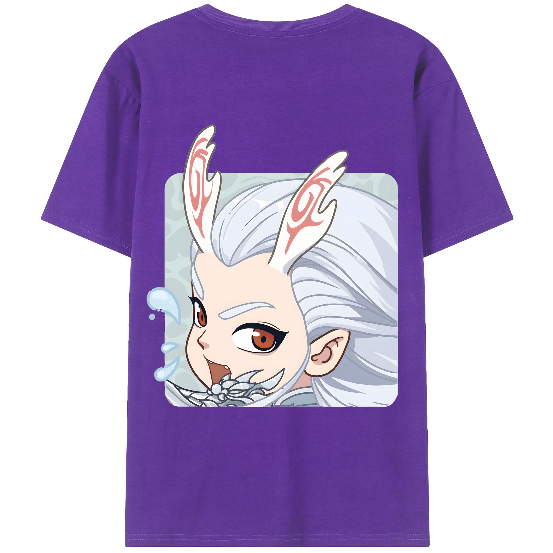 （画像用） Ne Zha 2 ナタ 魔童の大暴れ 綿100％半袖Tシャツ（背面プリント）