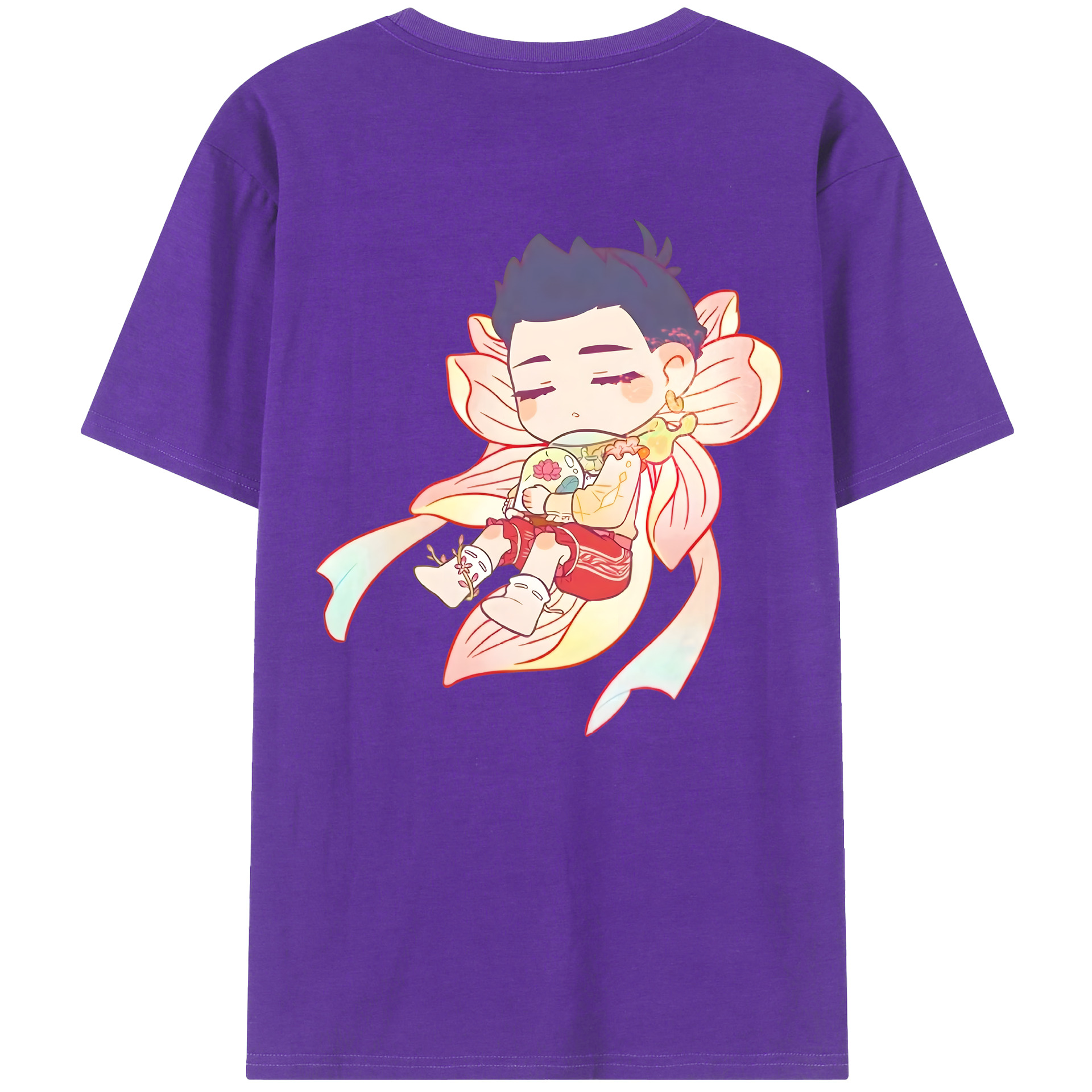 （画像用） Ne Zha 2 ナタ 魔童の大暴れ 綿100％半袖Tシャツ（背面プリント）