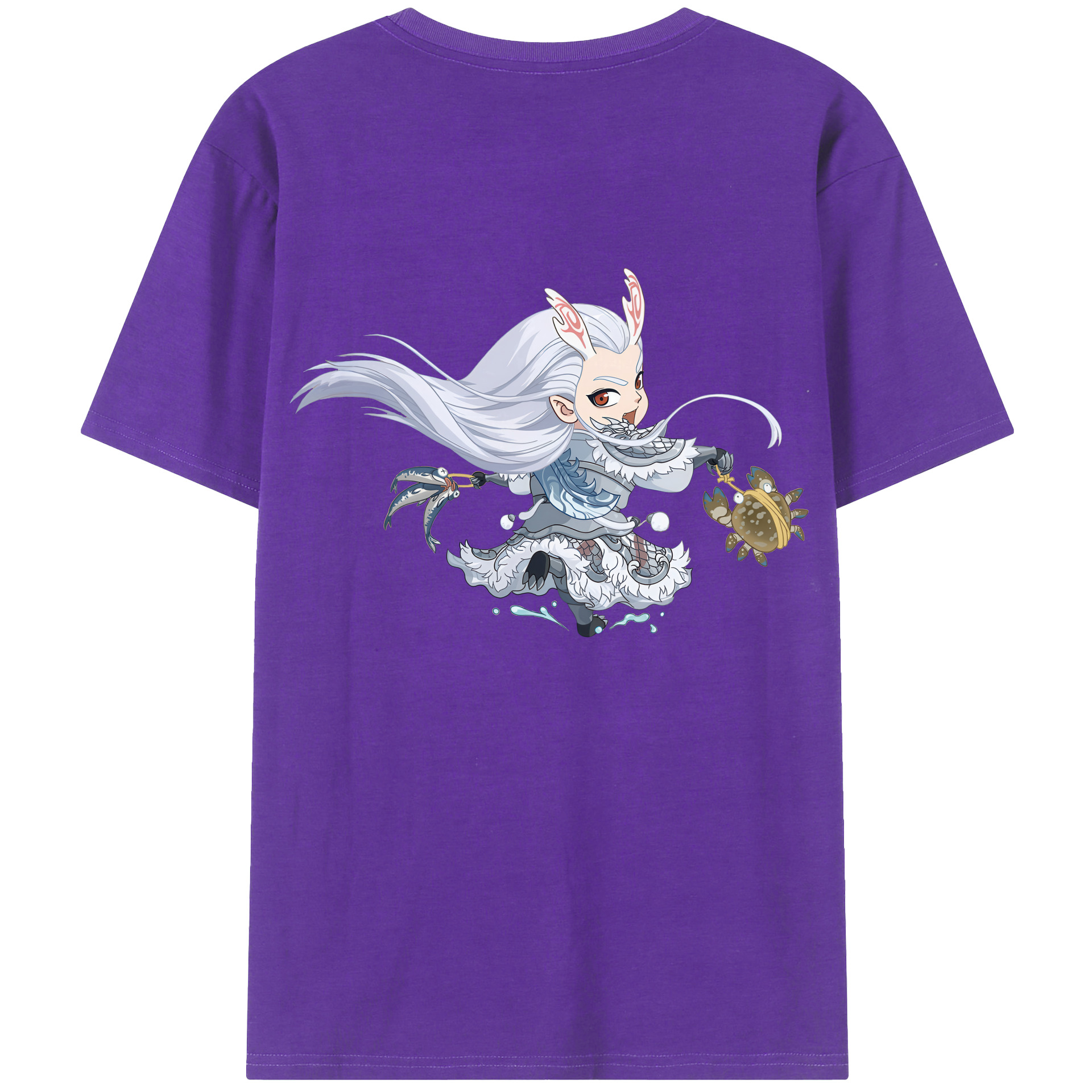 （画像用） Ne Zha 2 ナタ 魔童の大暴れ 綿100％半袖Tシャツ（背面プリント）