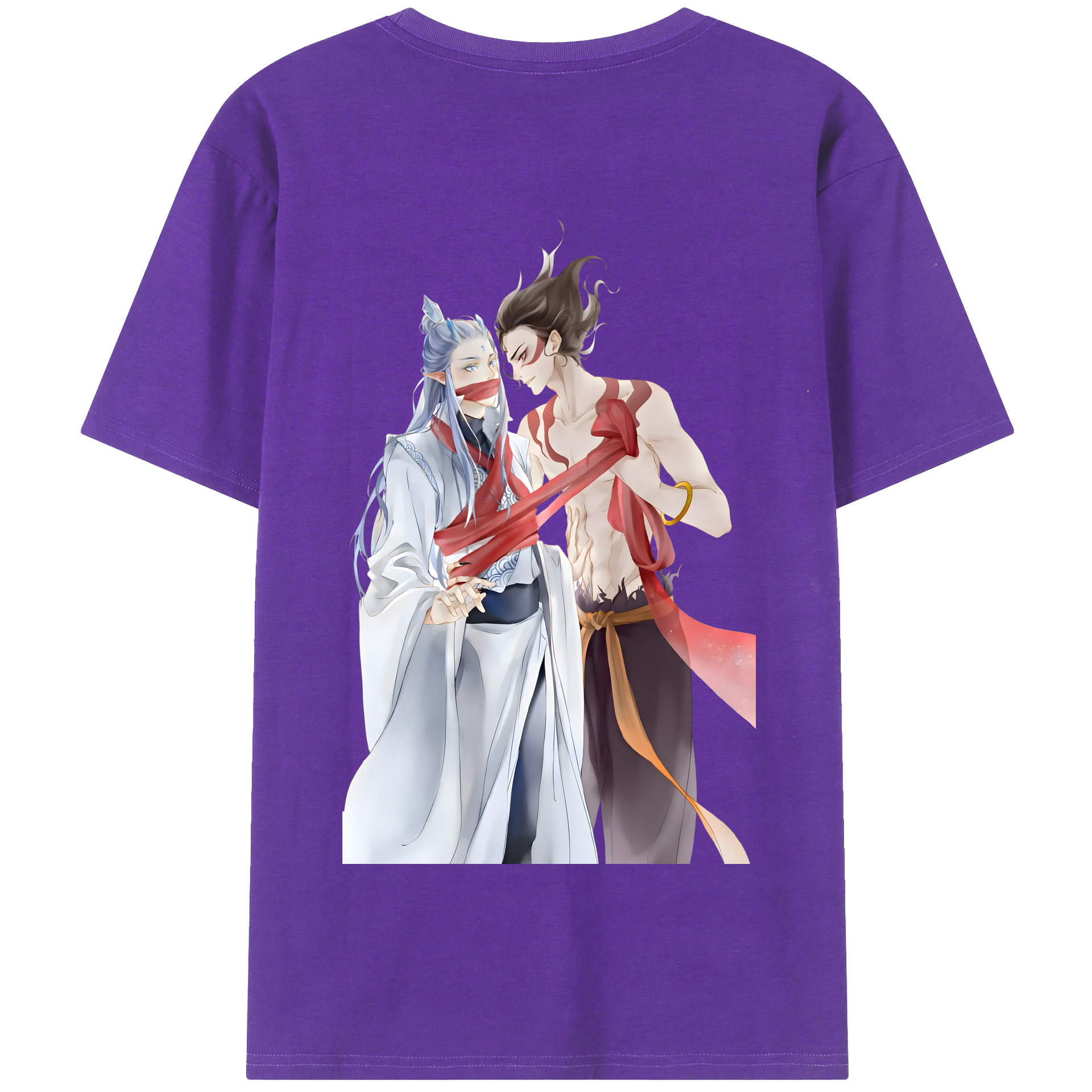 （画像用） Ne Zha 2 ナタ 魔童の大暴れ 綿100％半袖Tシャツ（背面プリント）