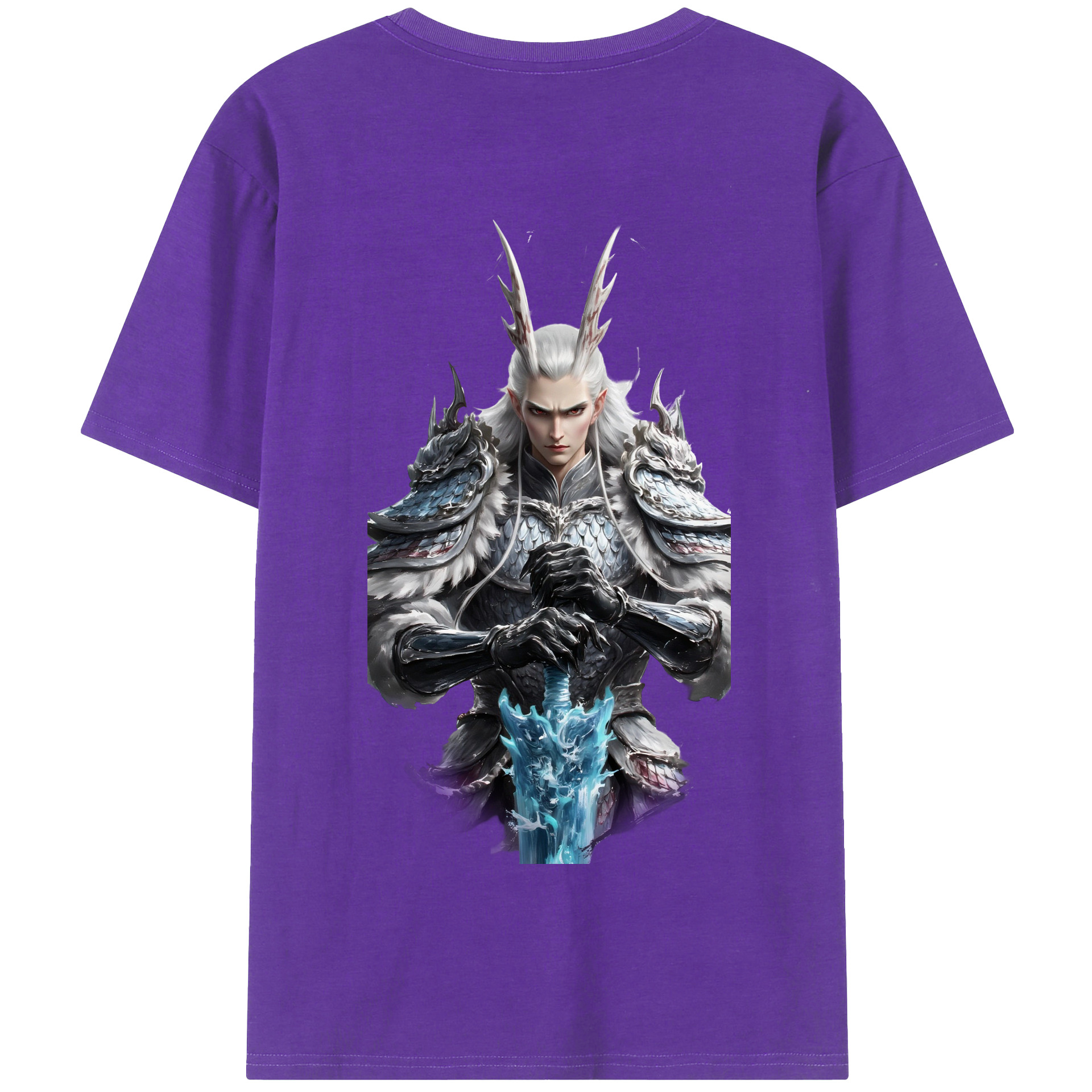 （画像用） Ne Zha 2 ナタ 魔童の大暴れ 綿100％半袖Tシャツ（背面プリント）