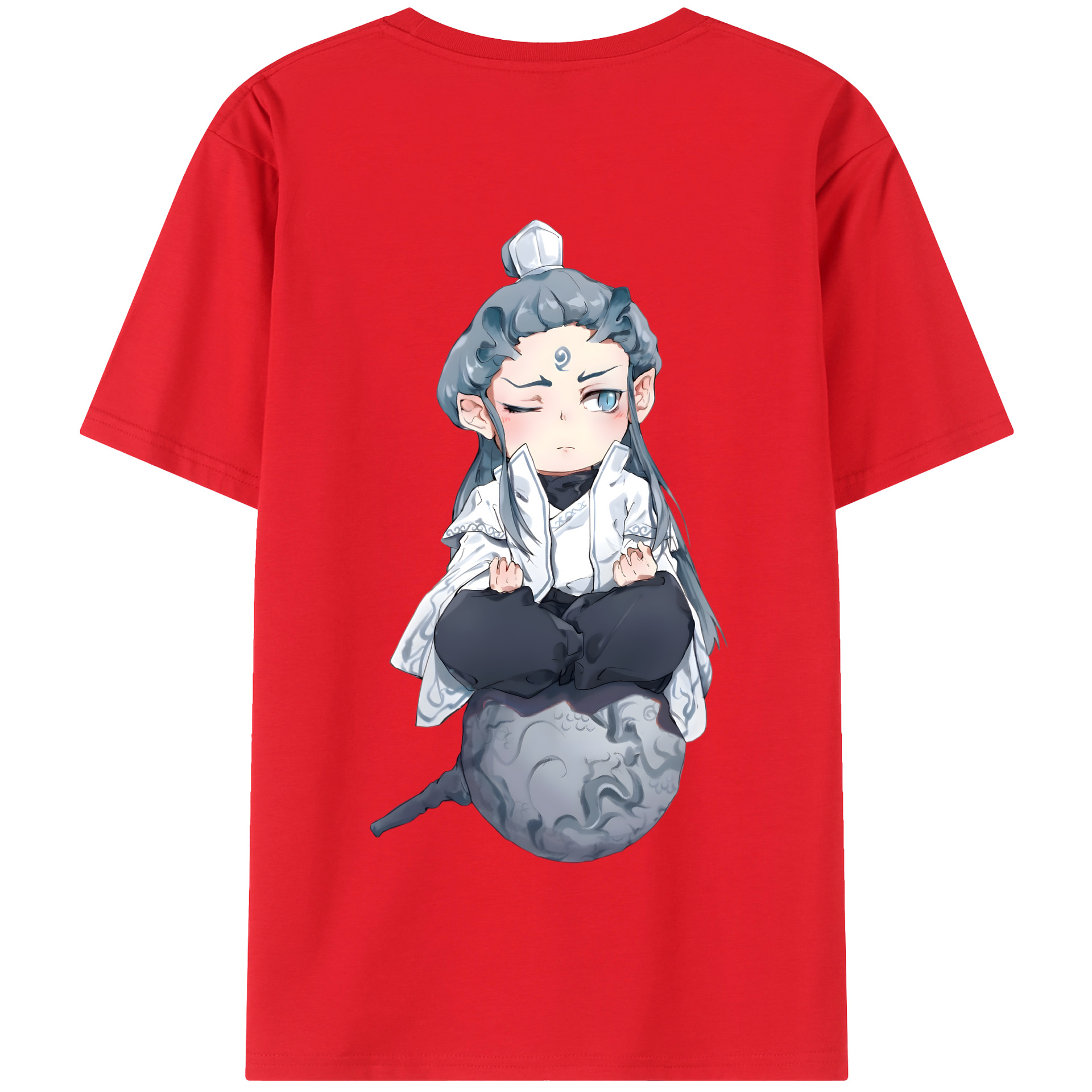 （画像用） Ne Zha 2 ナタ 魔童の大暴れ 綿100％半袖Tシャツ（背面プリント）