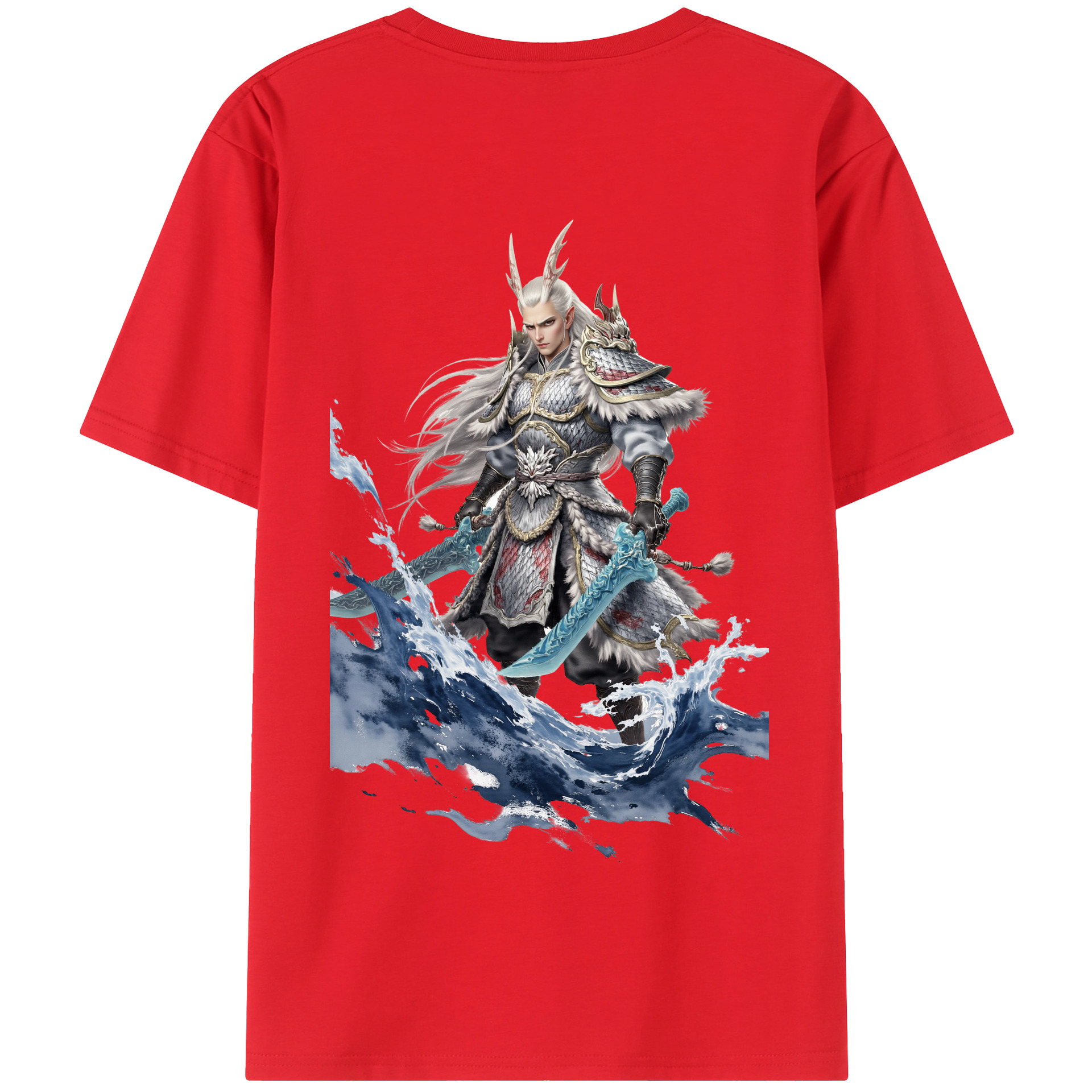 （画像用） Ne Zha 2 ナタ 魔童の大暴れ 綿100％半袖Tシャツ（背面プリント）