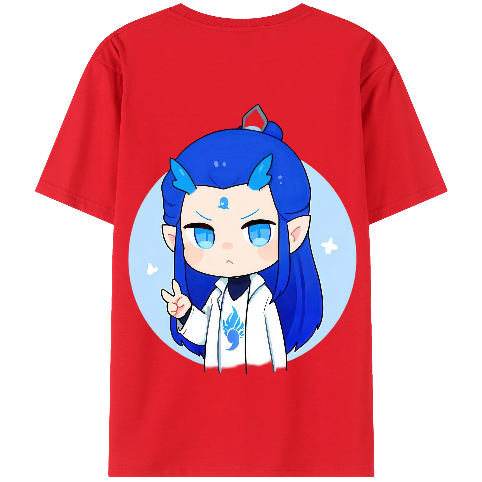 （画像用） Ne Zha 2 ナタ 魔童の大暴れ 綿100％半袖Tシャツ（背面プリント）
