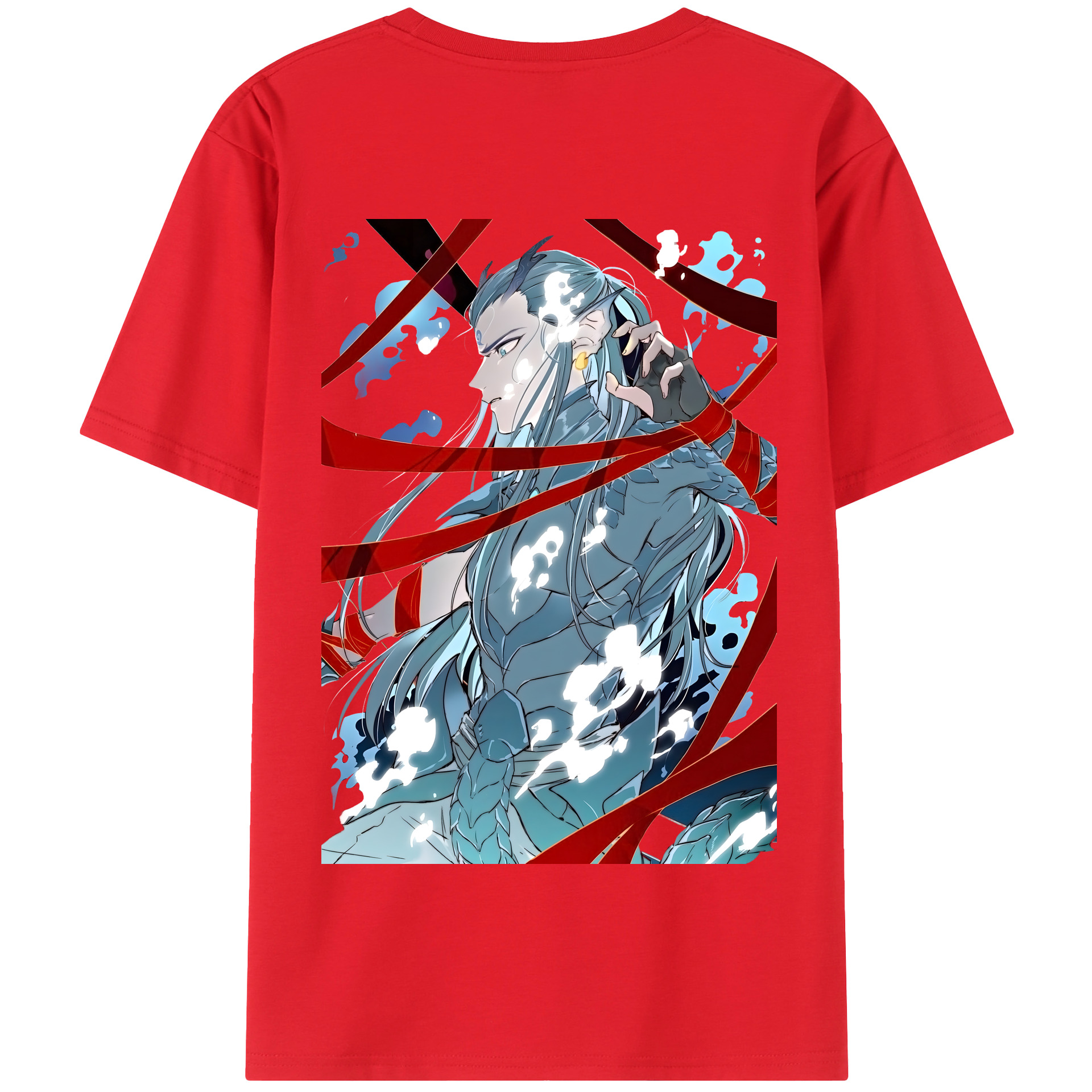（画像用） Ne Zha 2 ナタ 魔童の大暴れ 綿100％半袖Tシャツ（背面プリント）