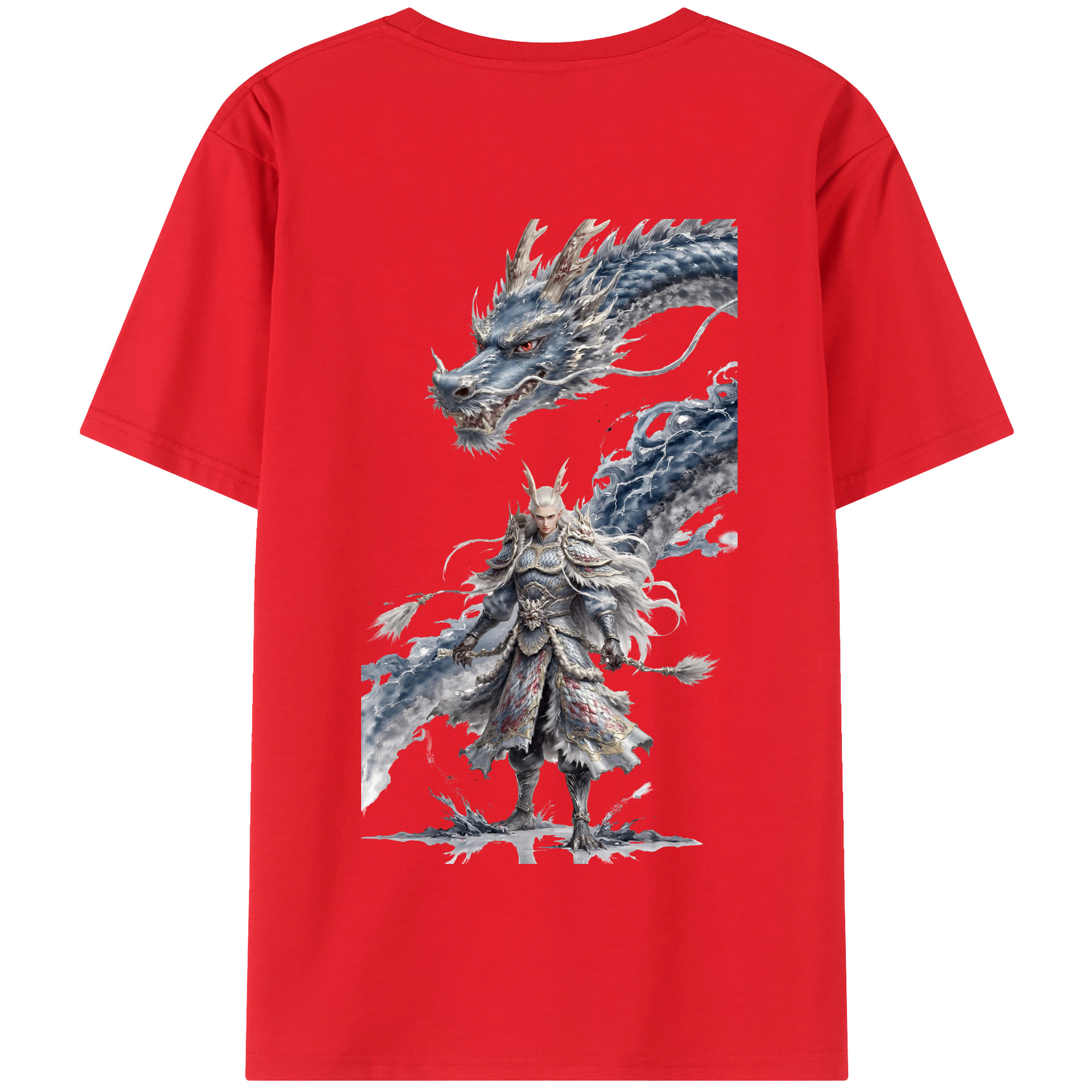 （画像用） Ne Zha 2 ナタ 魔童の大暴れ 綿100％半袖Tシャツ（背面プリント）