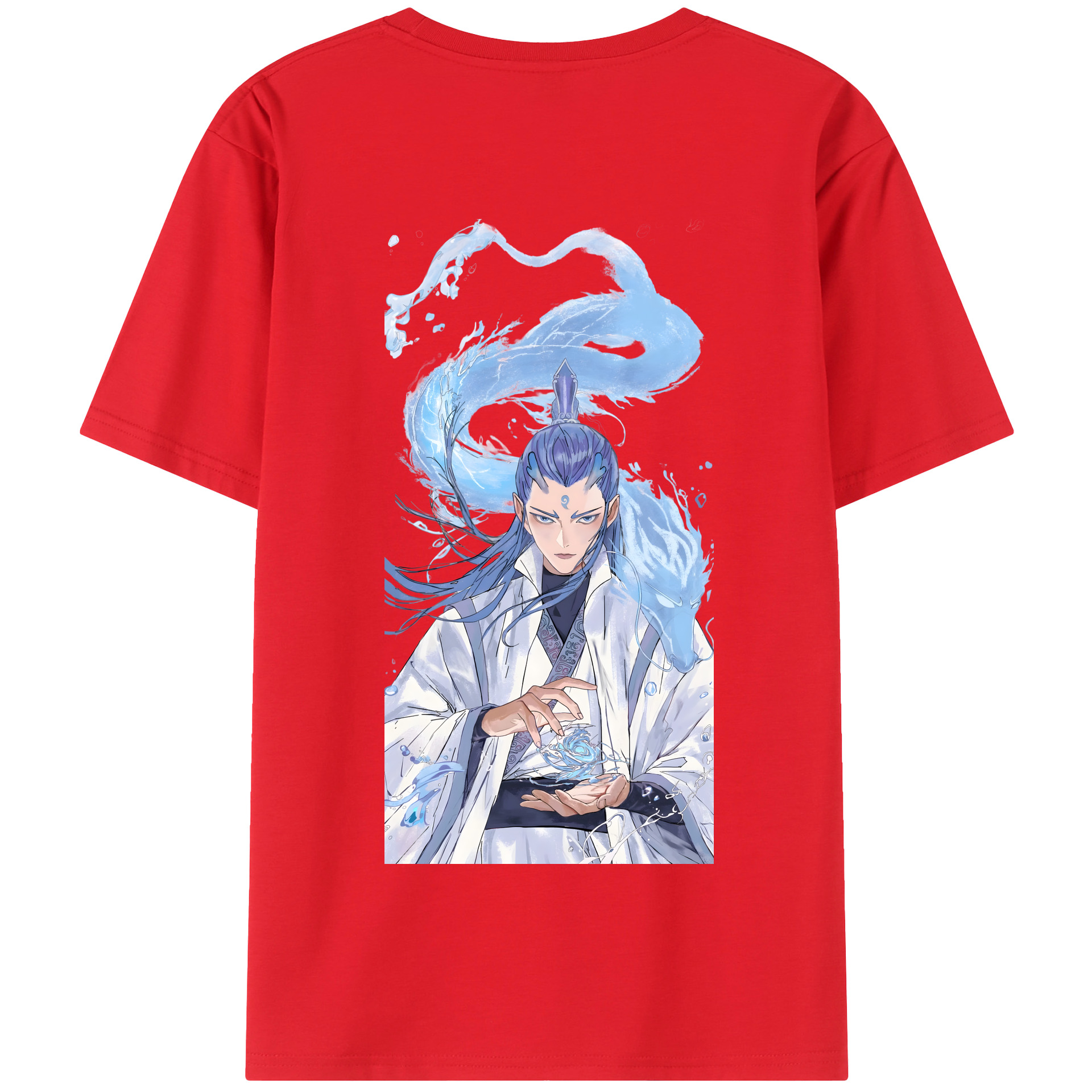 （画像用） Ne Zha 2 ナタ 魔童の大暴れ 綿100％半袖Tシャツ（背面プリント）