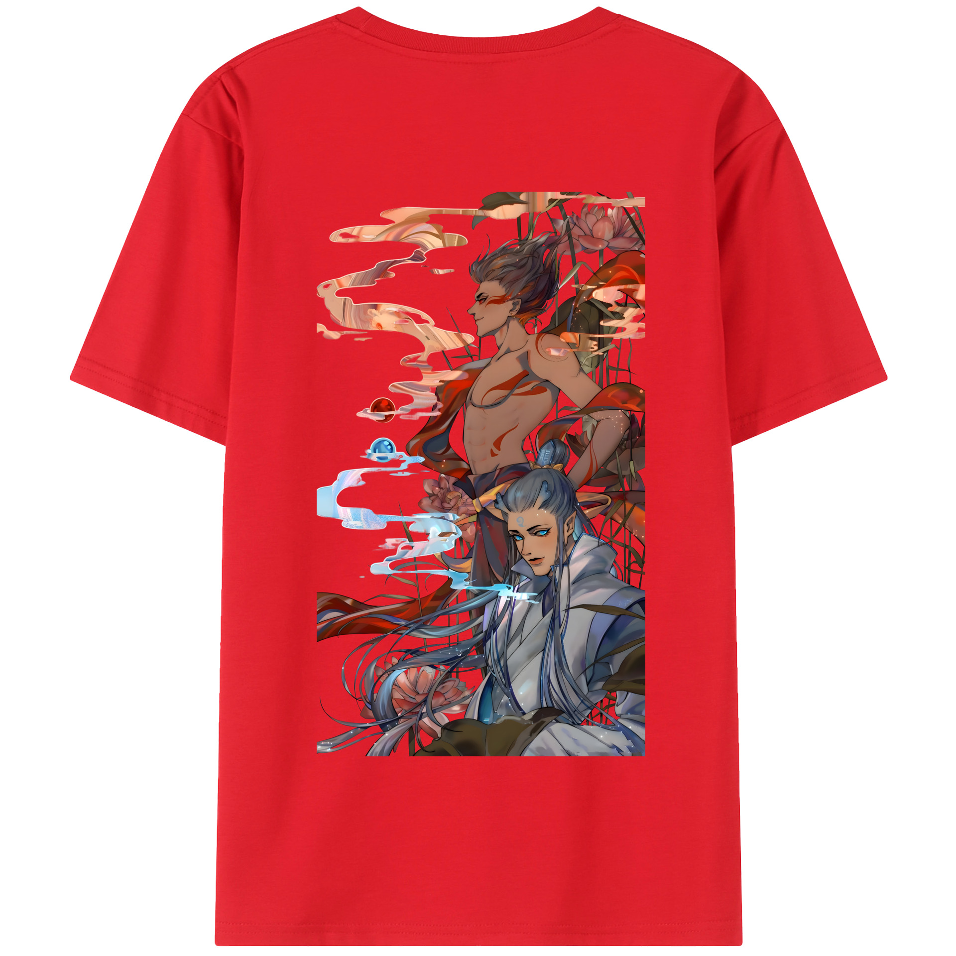 （画像用） Ne Zha 2 ナタ 魔童の大暴れ 綿100％半袖Tシャツ（背面プリント）