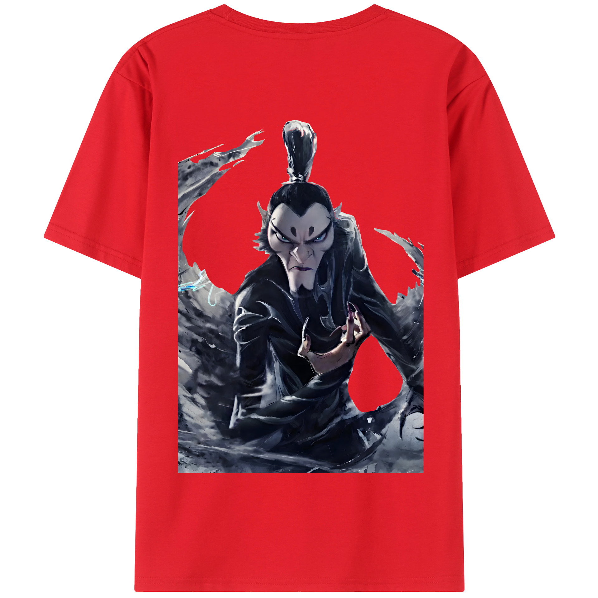 （画像用） Ne Zha 2 ナタ 魔童の大暴れ 綿100％半袖Tシャツ（背面プリント）