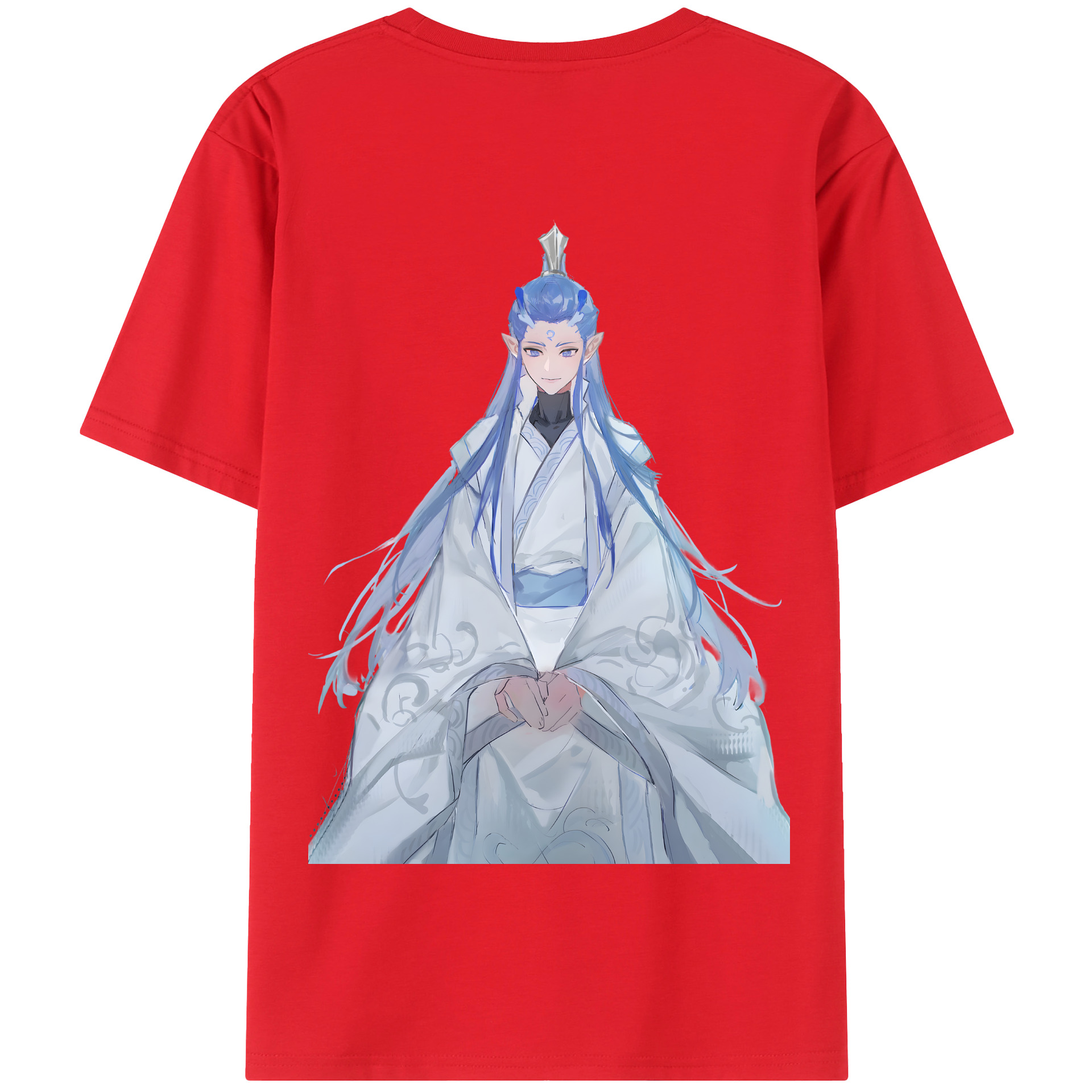 （画像用） Ne Zha 2 ナタ 魔童の大暴れ 綿100％半袖Tシャツ（背面プリント）