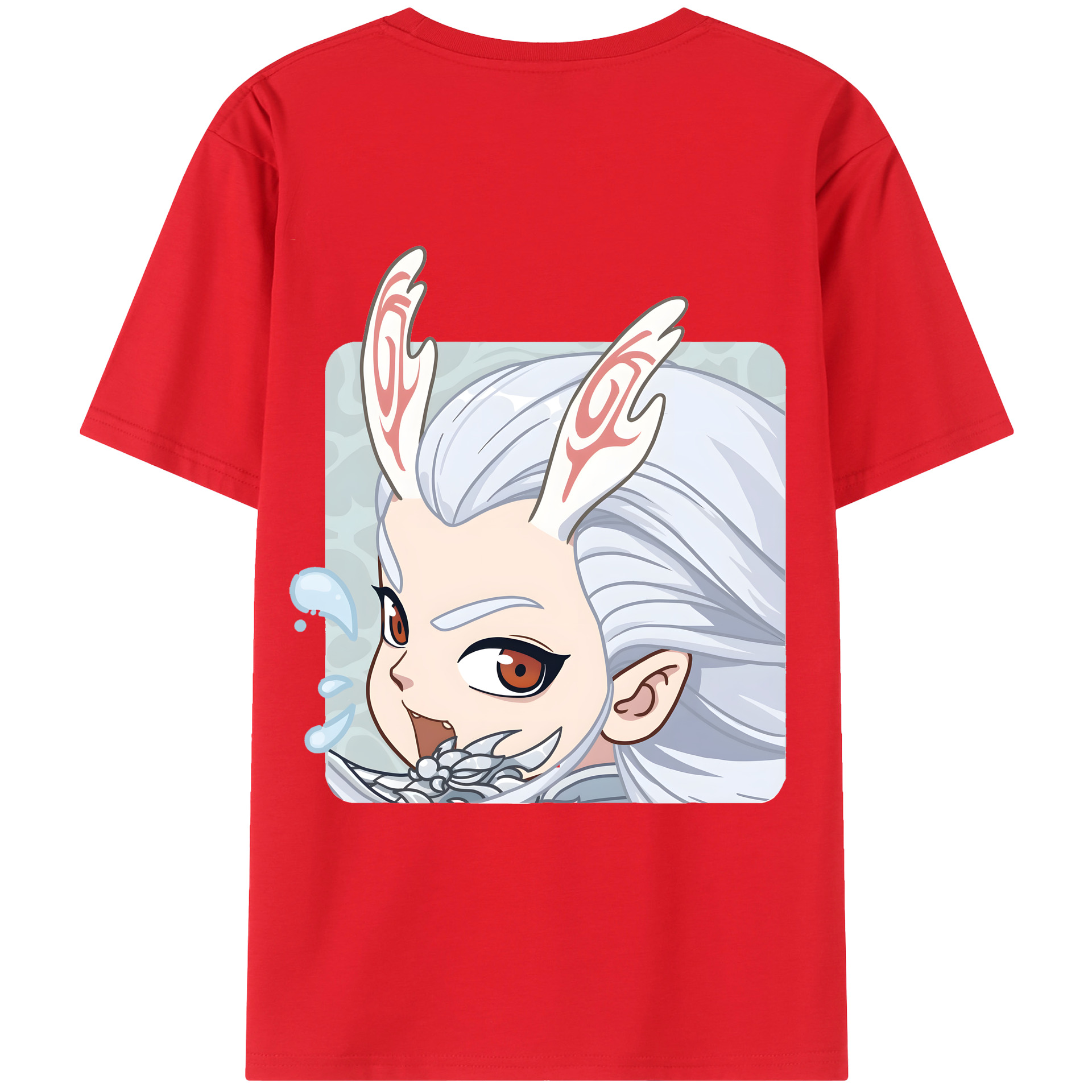 （画像用） Ne Zha 2 ナタ 魔童の大暴れ 綿100％半袖Tシャツ（背面プリント）