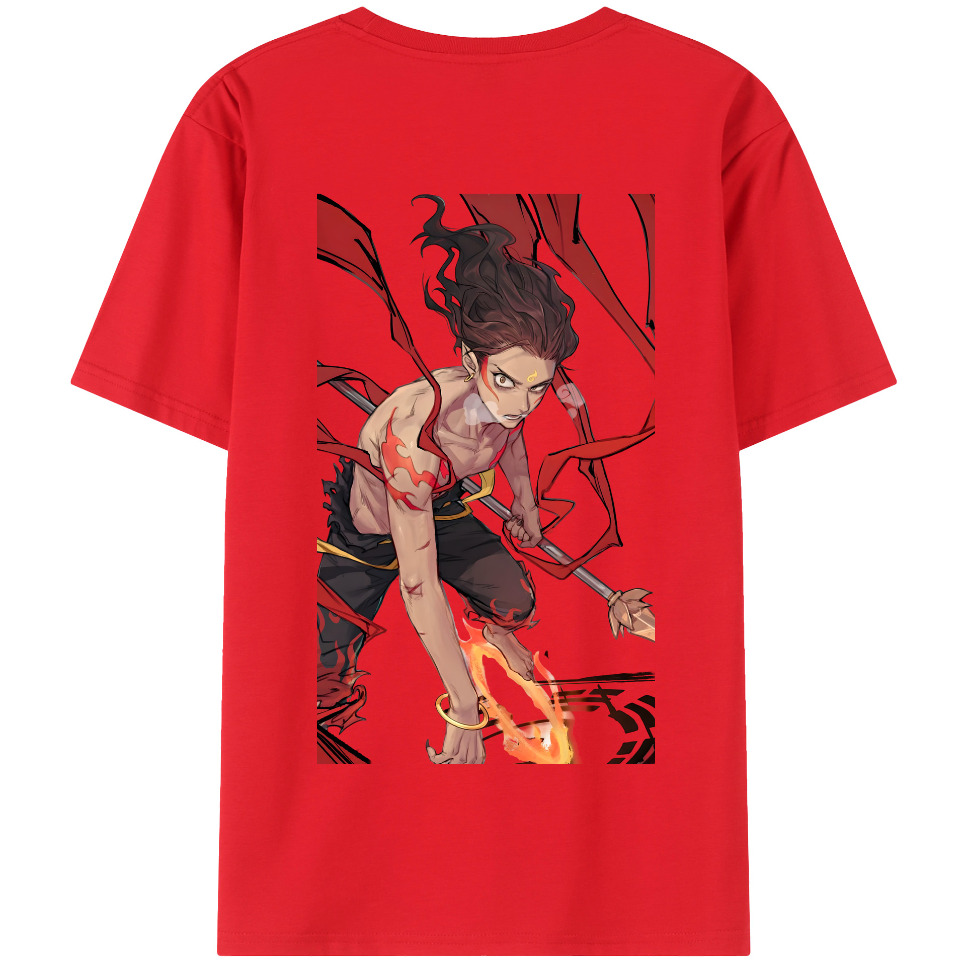 （画像用） Ne Zha 2 ナタ 魔童の大暴れ 綿100％半袖Tシャツ（背面プリント）