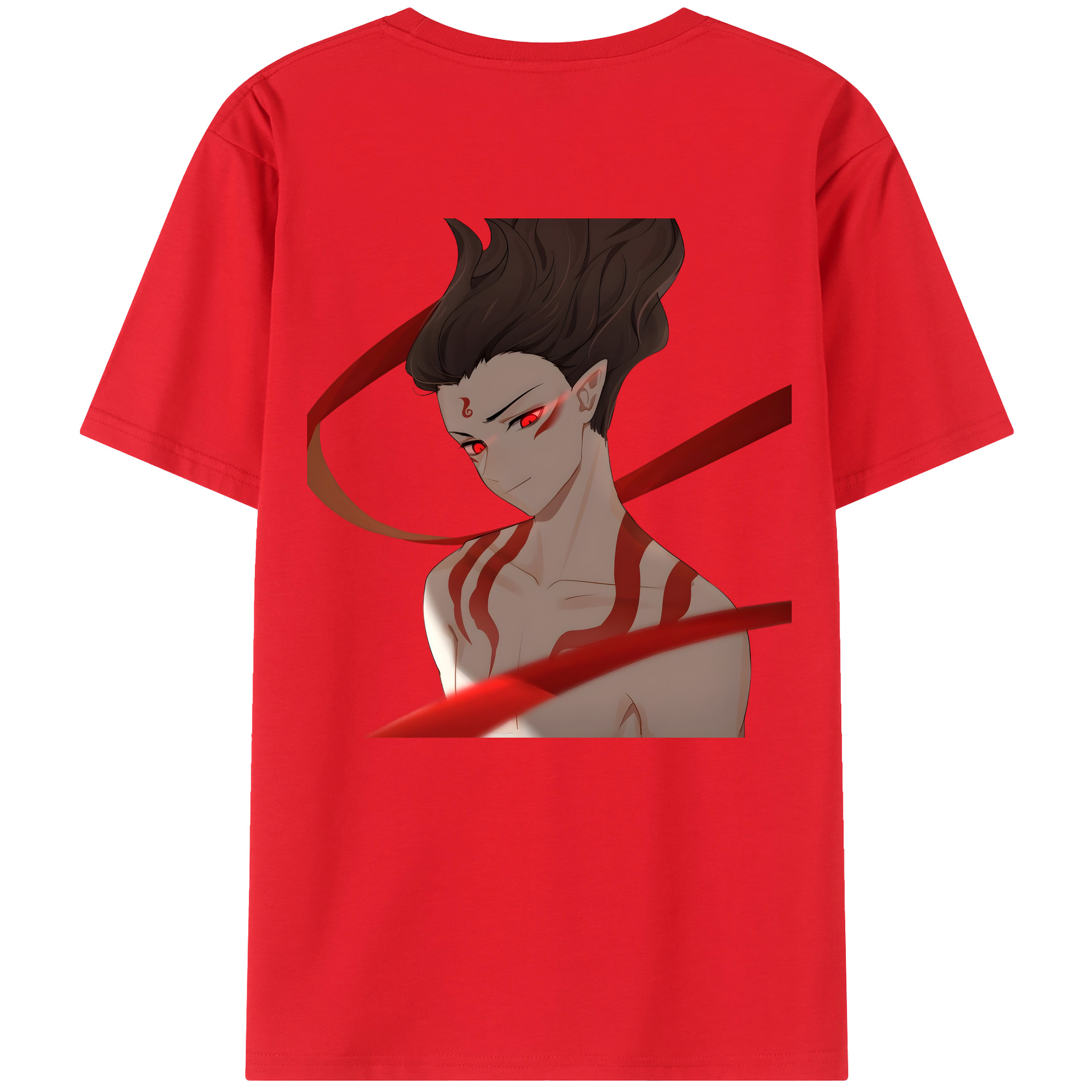 （画像用） Ne Zha 2 ナタ 魔童の大暴れ 綿100％半袖Tシャツ（背面プリント）