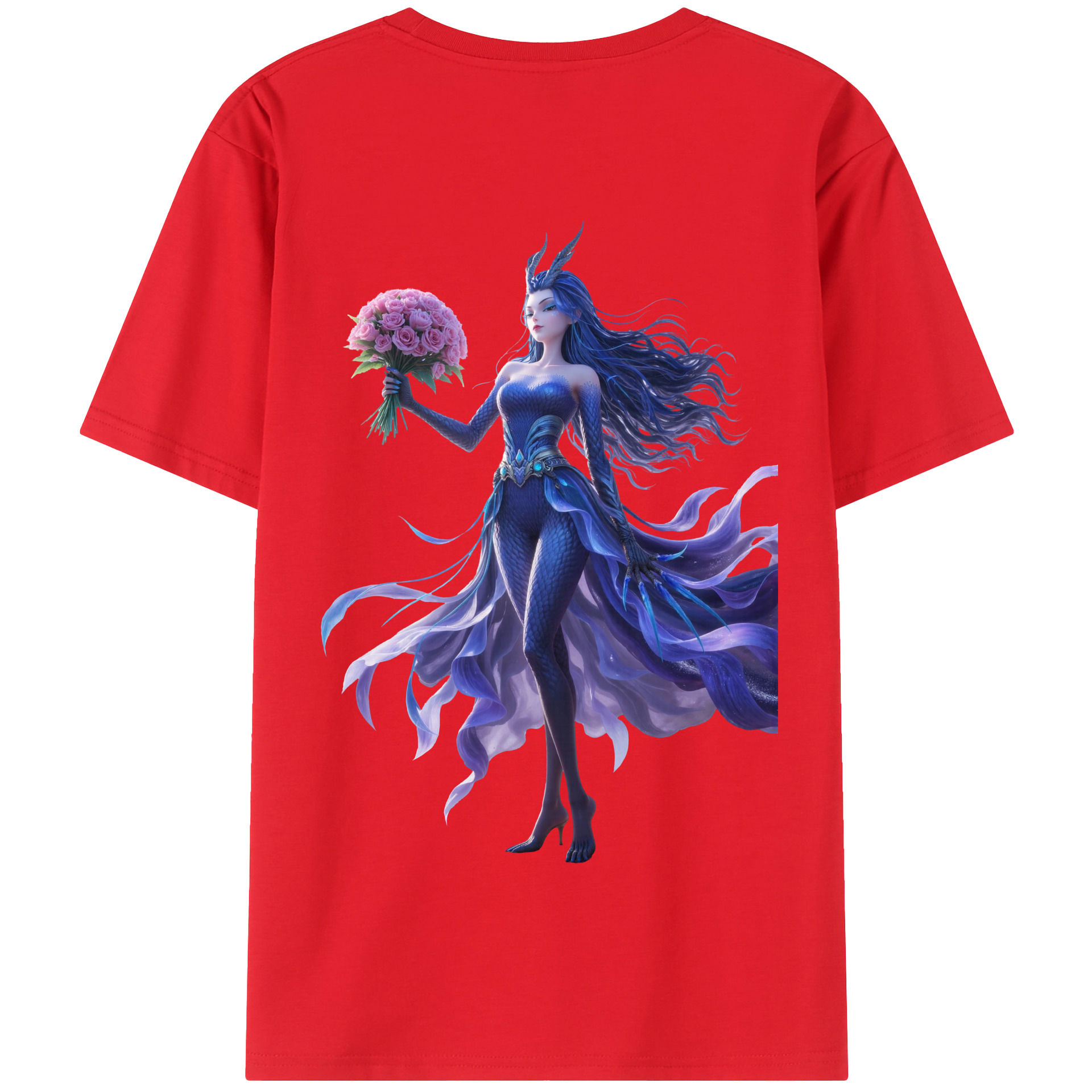 （画像用） Ne Zha 2 ナタ 魔童の大暴れ 綿100％半袖Tシャツ（背面プリント）