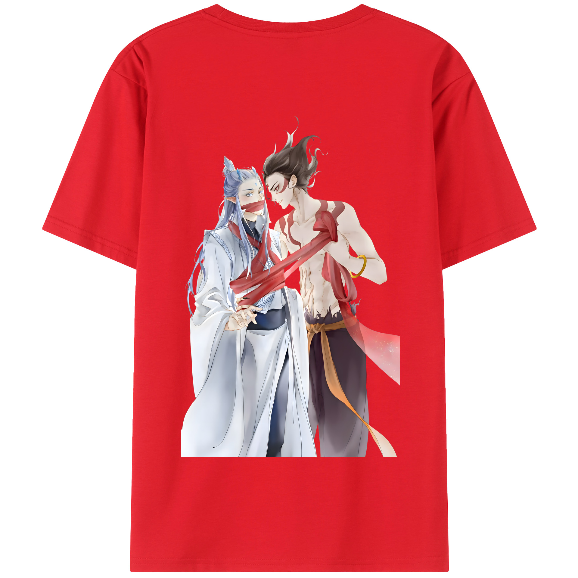 （画像用） Ne Zha 2 ナタ 魔童の大暴れ 綿100％半袖Tシャツ（背面プリント）