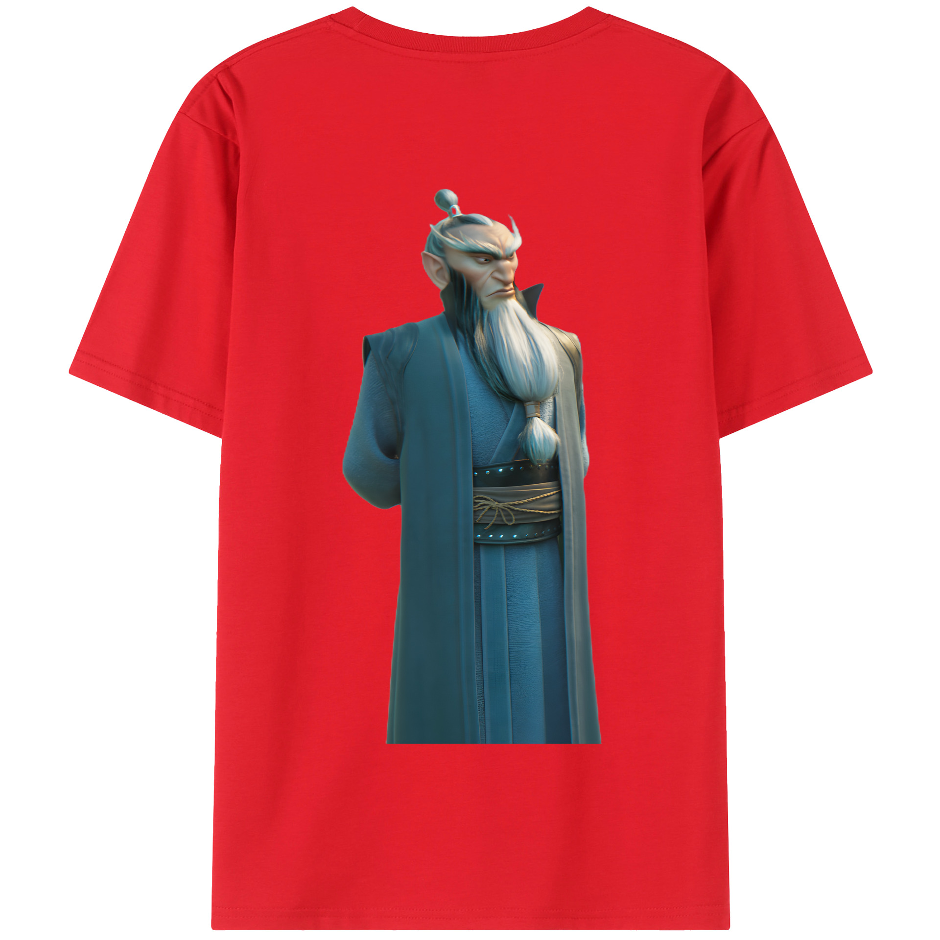 （画像用） Ne Zha 2 ナタ 魔童の大暴れ 綿100％半袖Tシャツ（背面プリント）