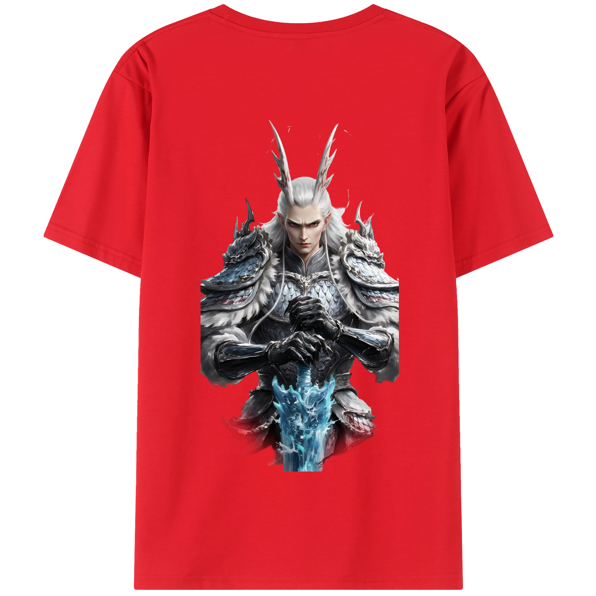 （画像用） Ne Zha 2 ナタ 魔童の大暴れ 綿100％半袖Tシャツ（背面プリント）
