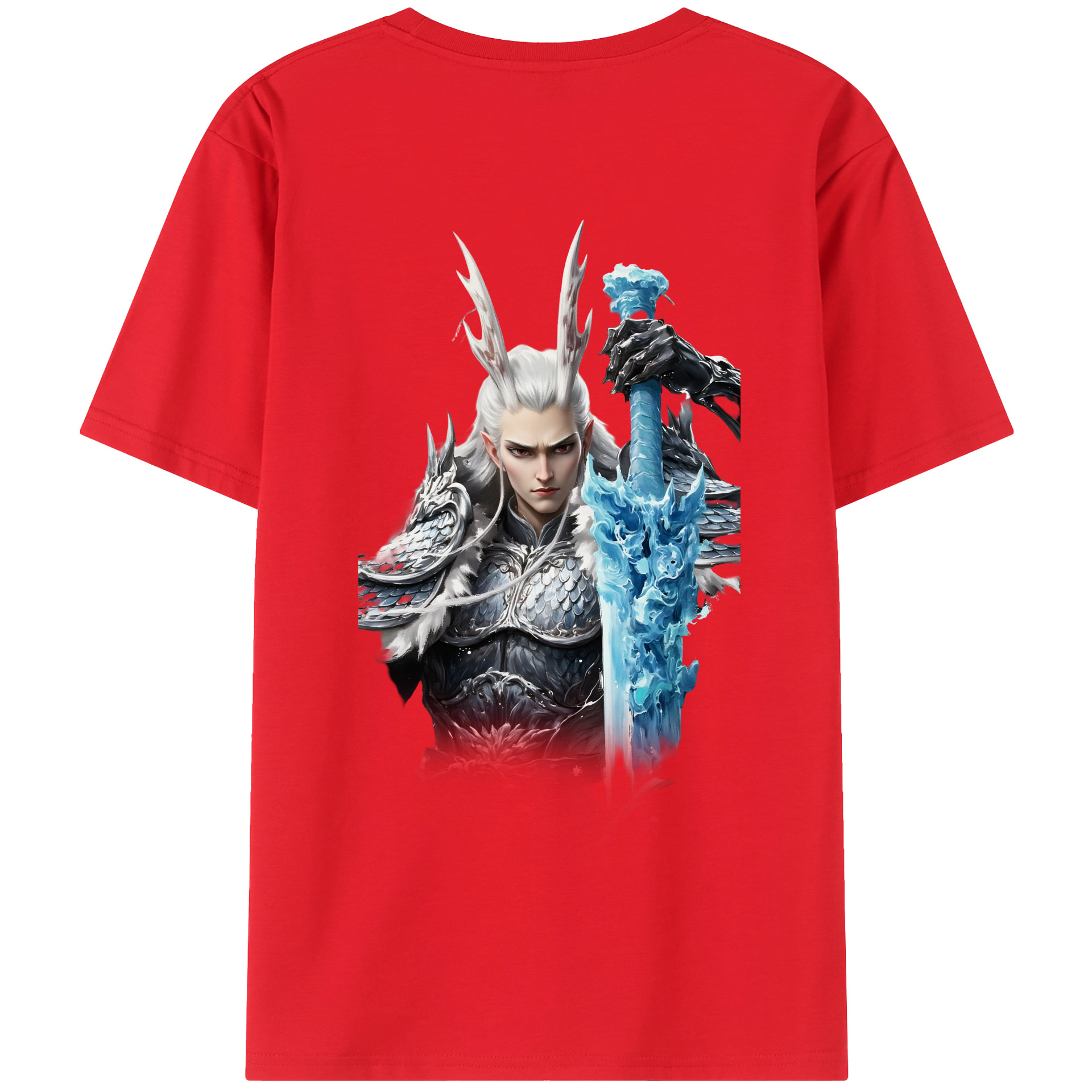 （画像用） Ne Zha 2 ナタ 魔童の大暴れ 綿100％半袖Tシャツ（背面プリント）