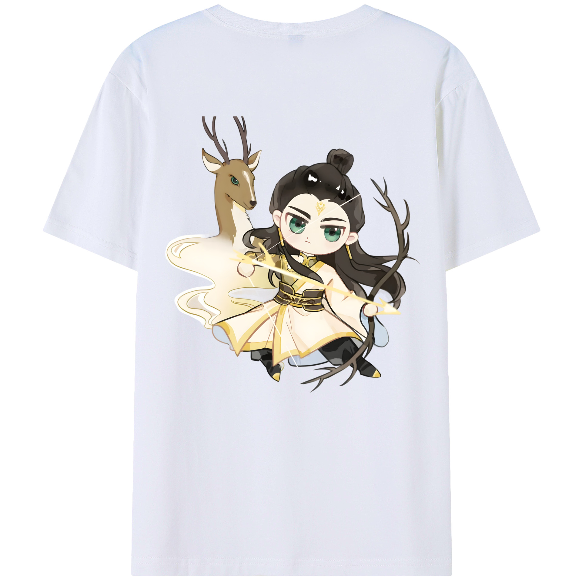 （画像用） Ne Zha 2 ナタ 魔童の大暴れ 綿100％半袖Tシャツ（背面プリント）