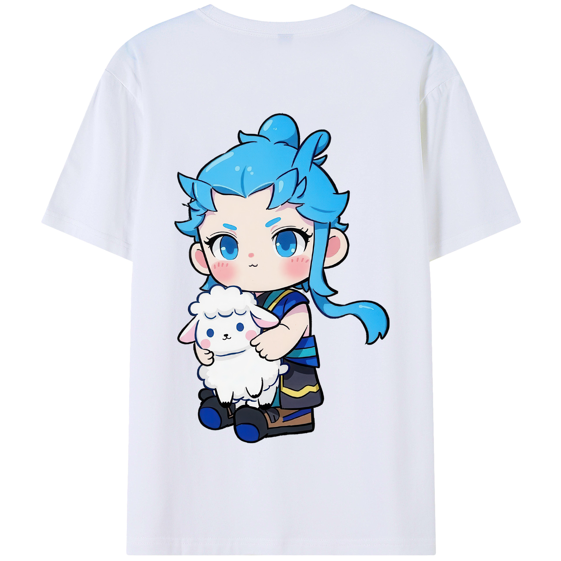 （画像用） Ne Zha 2 ナタ 魔童の大暴れ 綿100％半袖Tシャツ（背面プリント）
