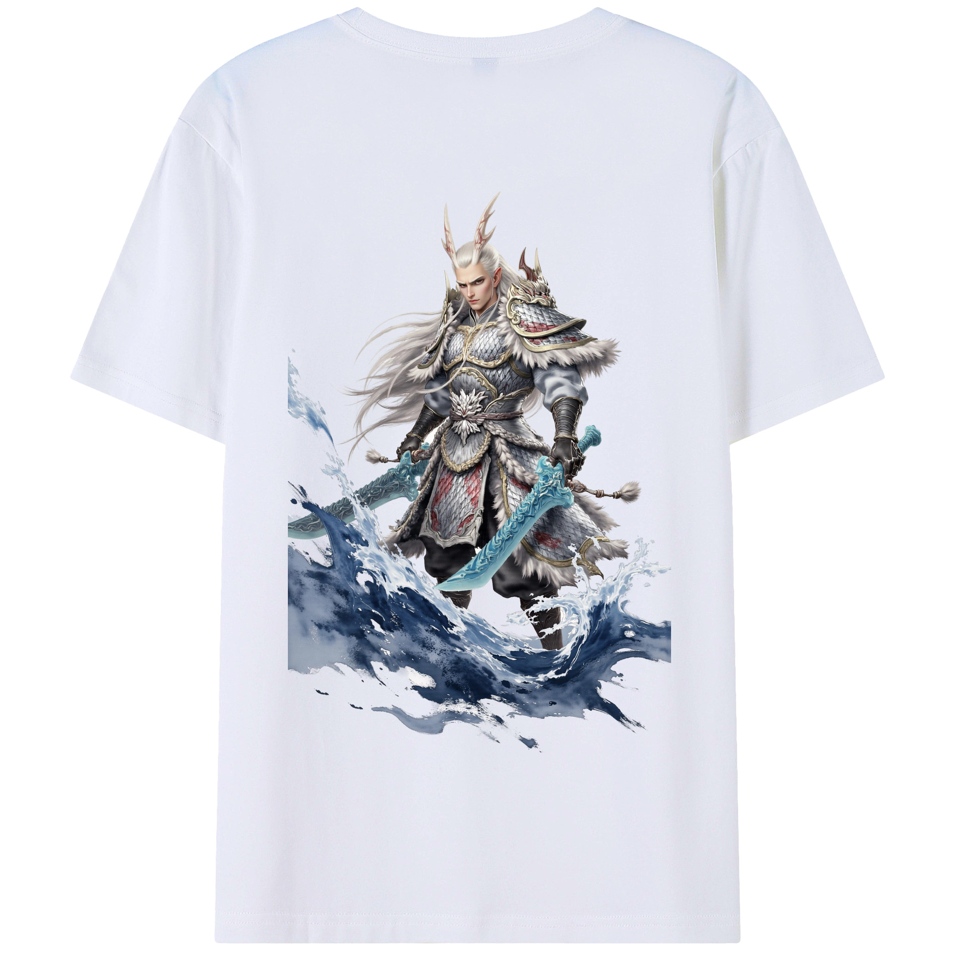 （画像用） Ne Zha 2 ナタ 魔童の大暴れ 綿100％半袖Tシャツ（背面プリント）