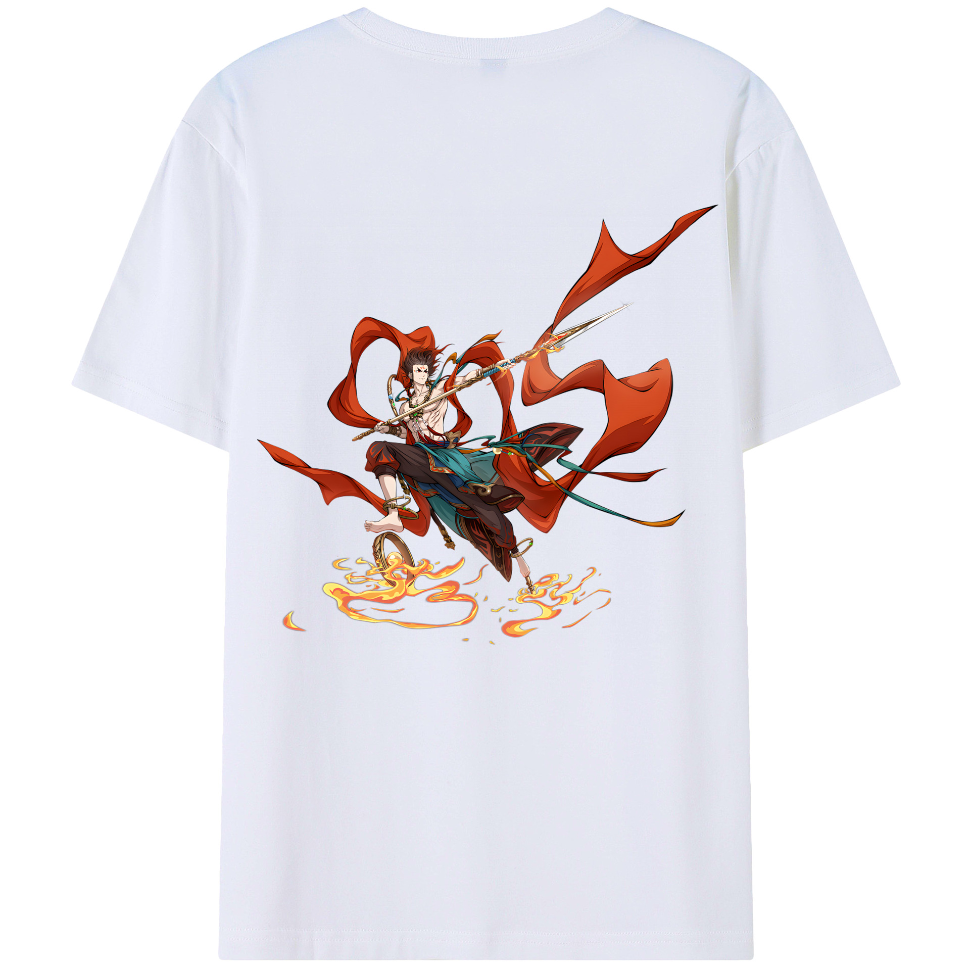 （画像用） Ne Zha 2 ナタ 魔童の大暴れ 綿100％半袖Tシャツ（背面プリント）