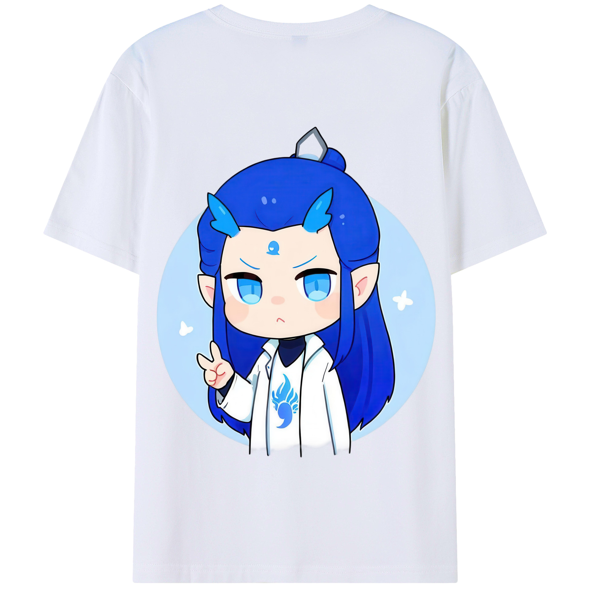 （画像用） Ne Zha 2 ナタ 魔童の大暴れ 綿100％半袖Tシャツ（背面プリント）