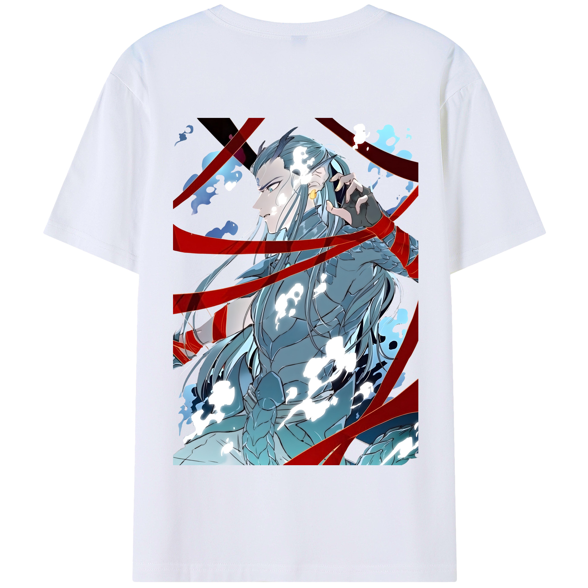 （画像用） Ne Zha 2 ナタ 魔童の大暴れ 綿100％半袖Tシャツ（背面プリント）