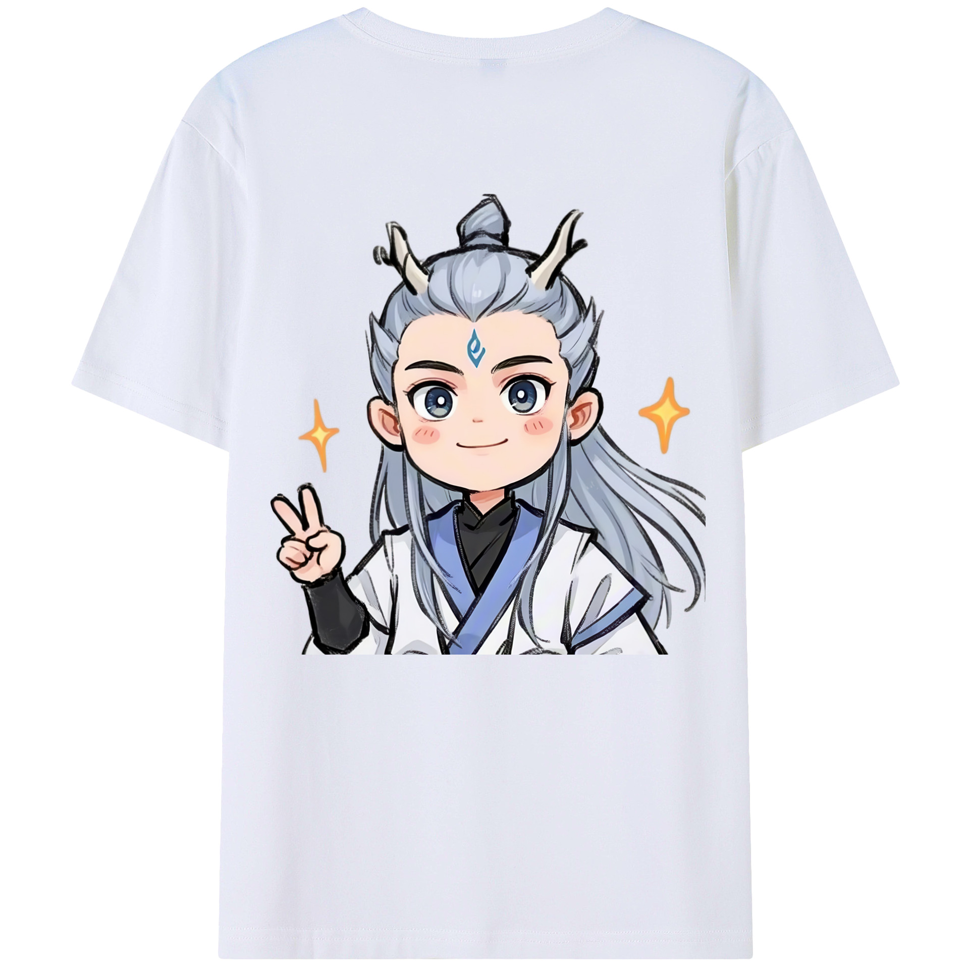 （画像用） Ne Zha 2 ナタ 魔童の大暴れ 綿100％半袖Tシャツ（背面プリント）