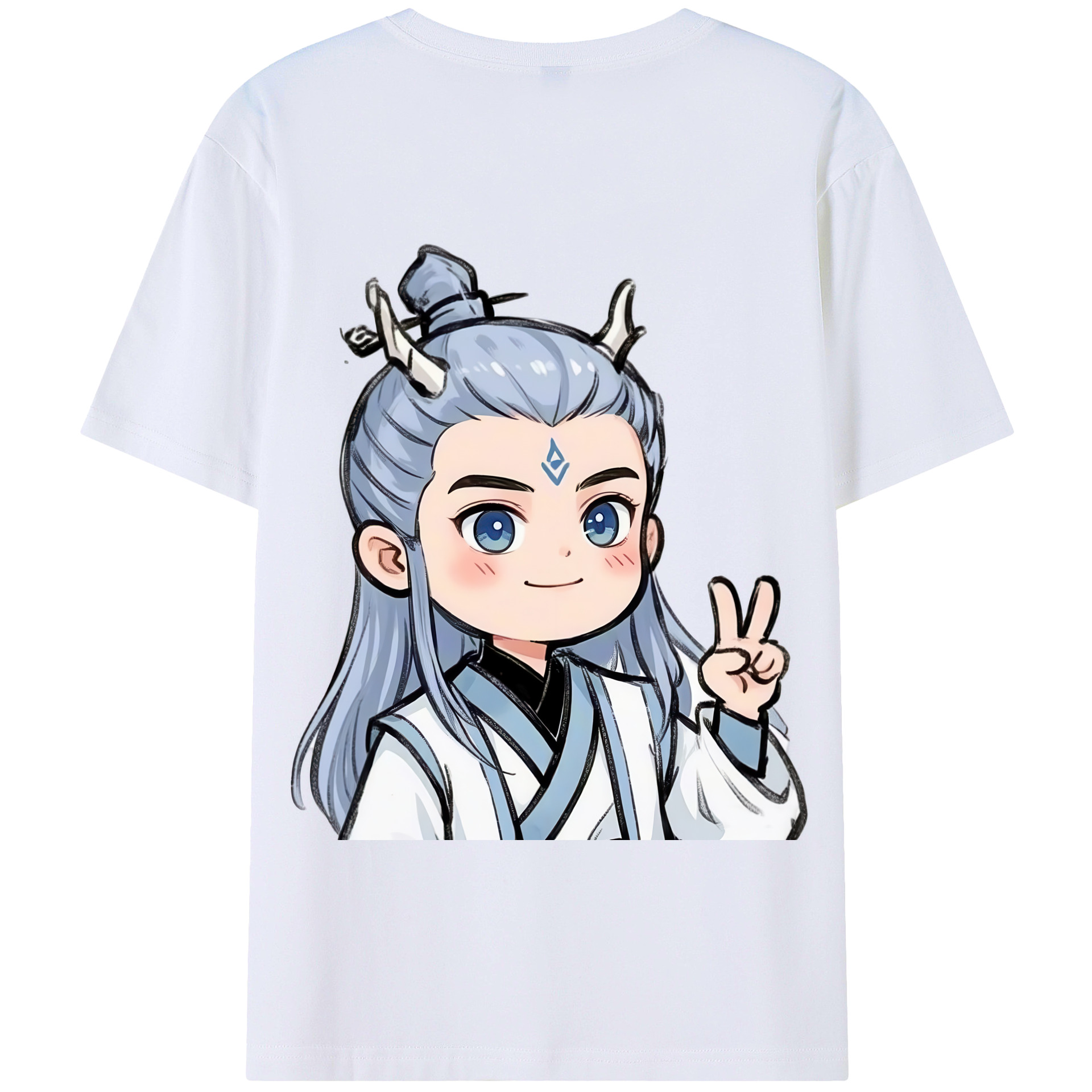 （画像用） Ne Zha 2 ナタ 魔童の大暴れ 綿100％半袖Tシャツ（背面プリント）