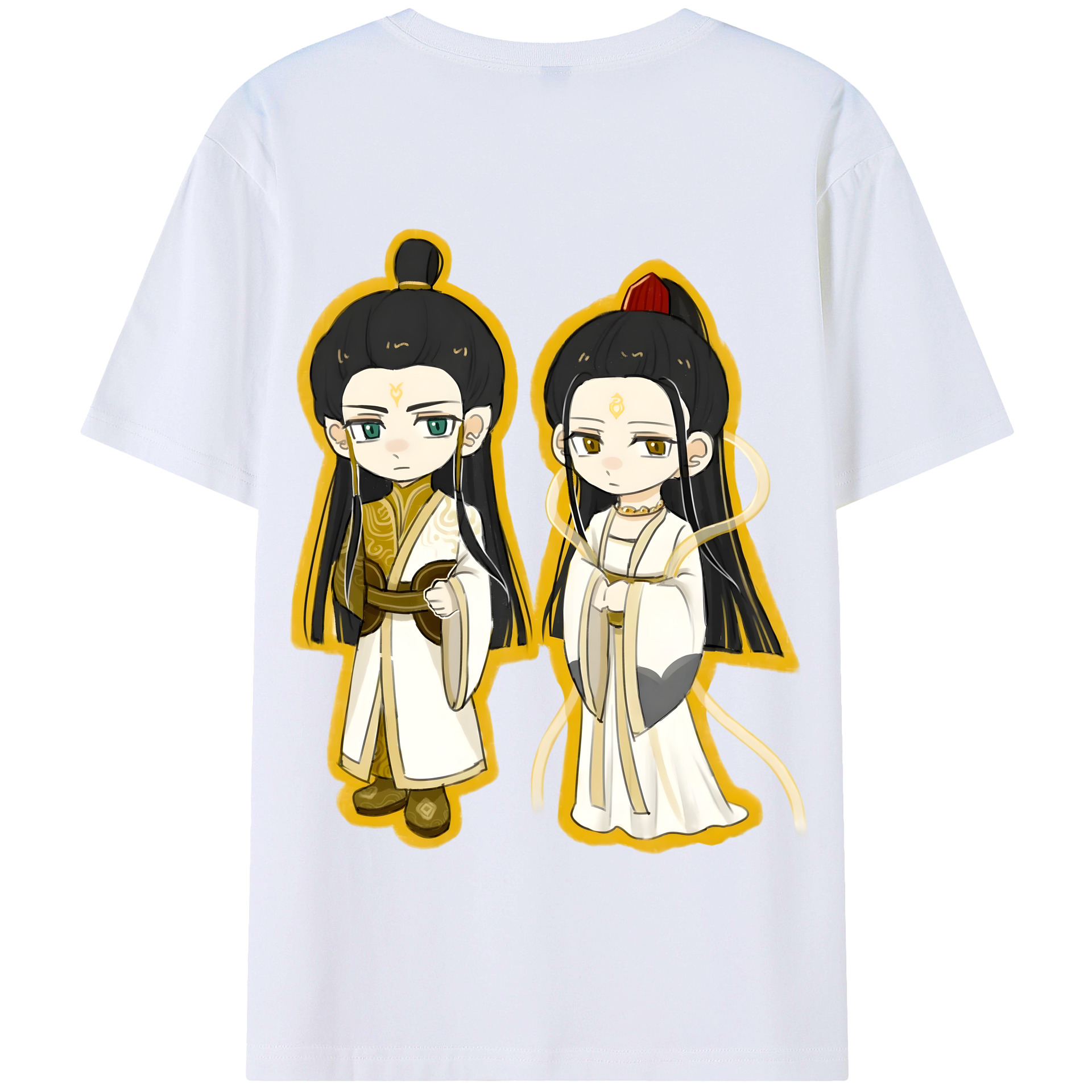 （画像用） Ne Zha 2 ナタ 魔童の大暴れ 綿100％半袖Tシャツ（背面プリント）