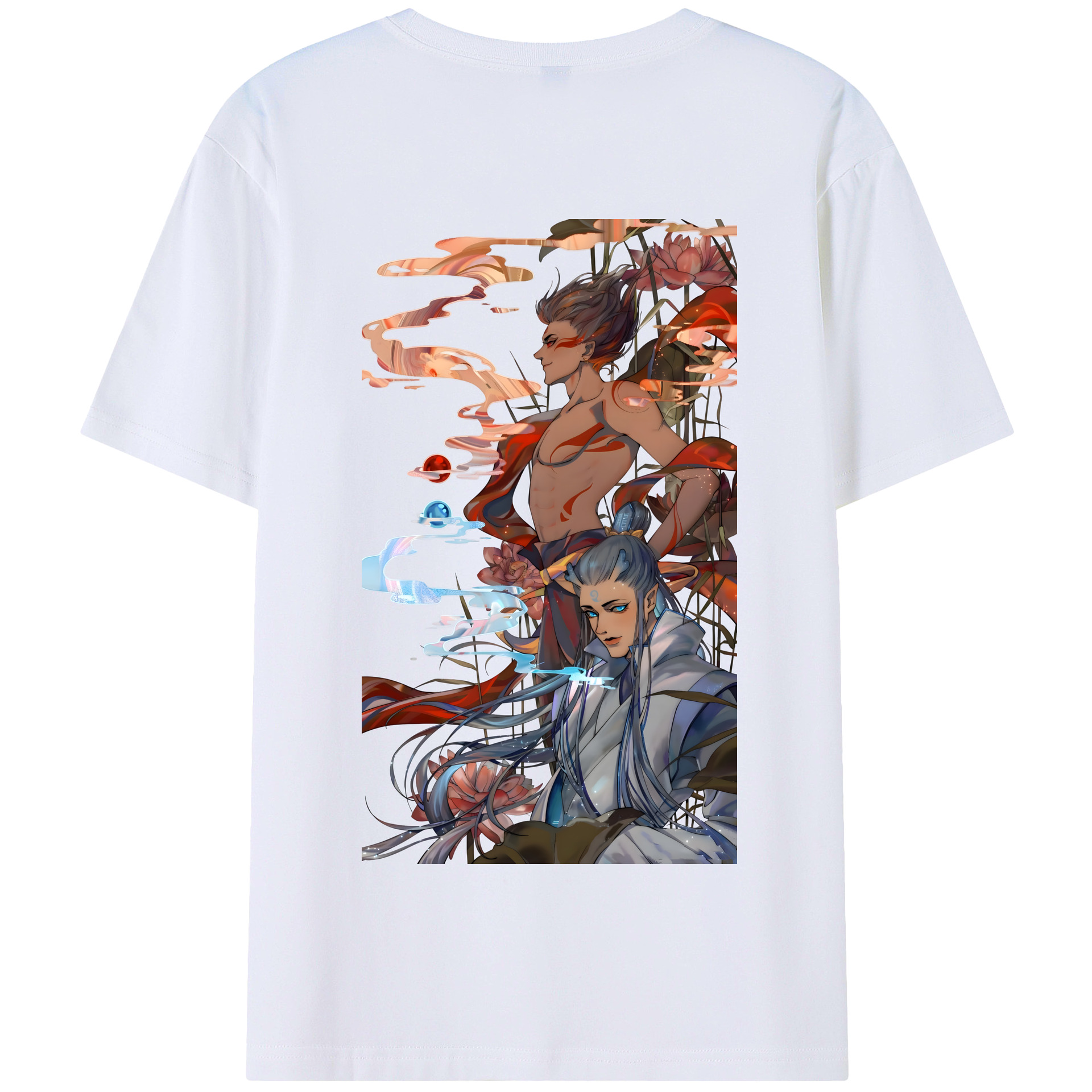 （画像用） Ne Zha 2 ナタ 魔童の大暴れ 綿100％半袖Tシャツ（背面プリント）