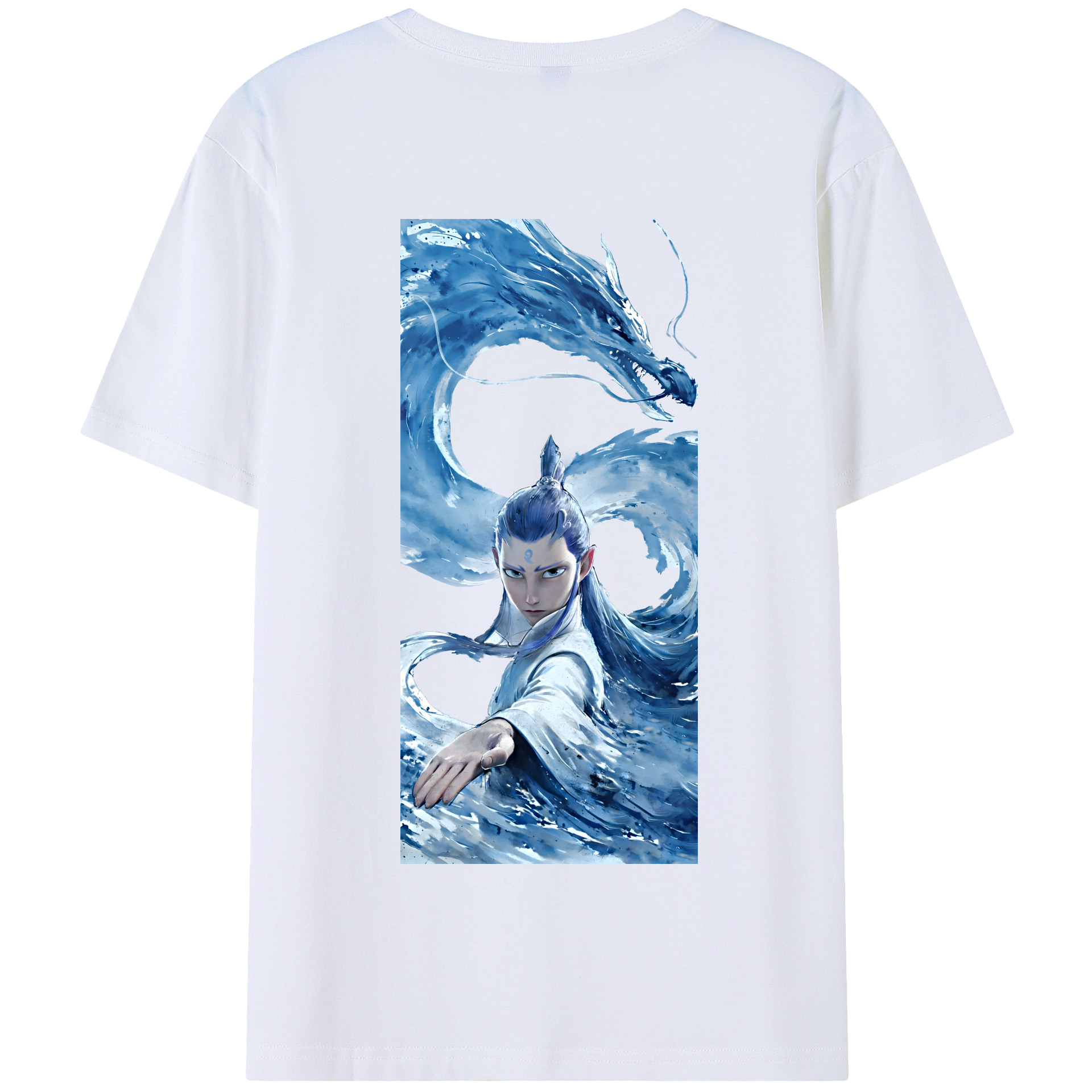 （画像用） Ne Zha 2 ナタ 魔童の大暴れ 綿100％半袖Tシャツ（背面プリント）