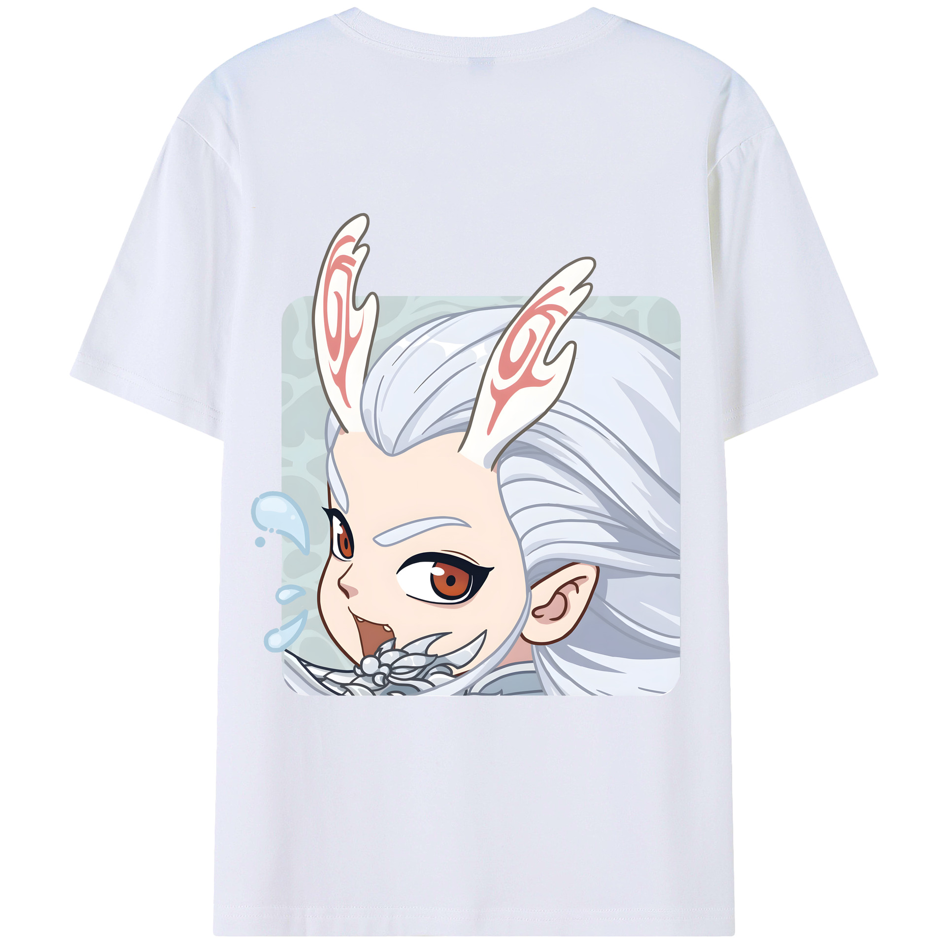 （画像用） Ne Zha 2 ナタ 魔童の大暴れ 綿100％半袖Tシャツ（背面プリント）